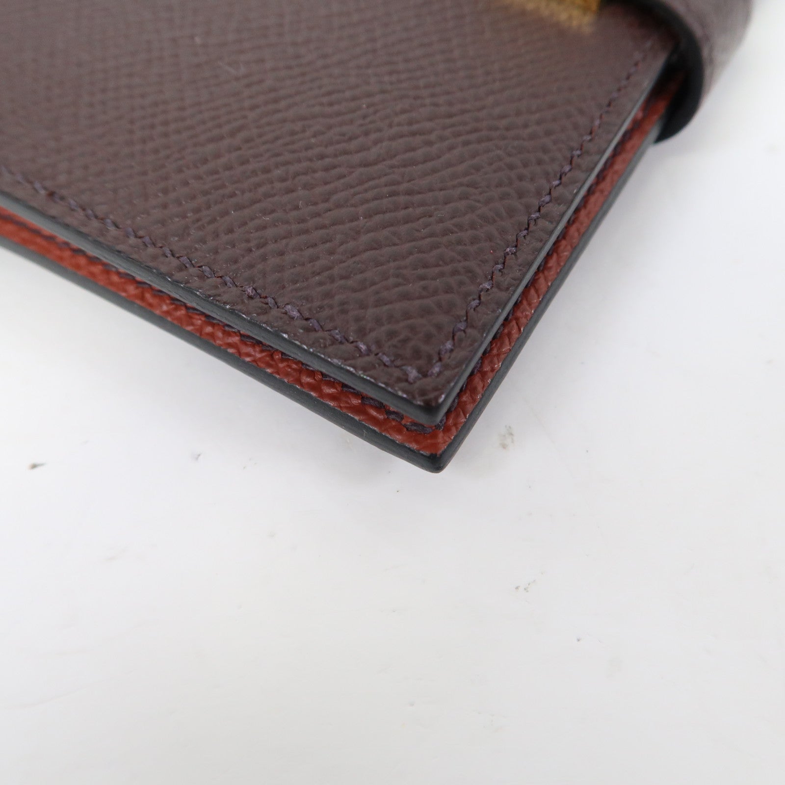 HERMES Epsom皮革Bearn Wallet金扣錢包啡色