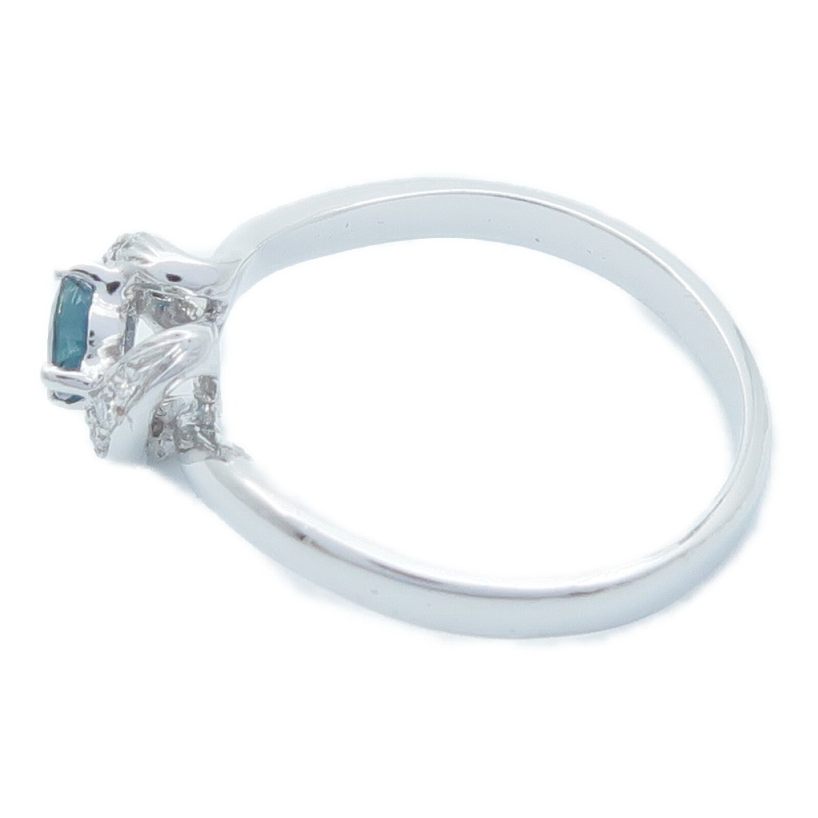 JEWELRY 18K白金Sapphire Diamond藍寶石/鑽石戒指US#7.5