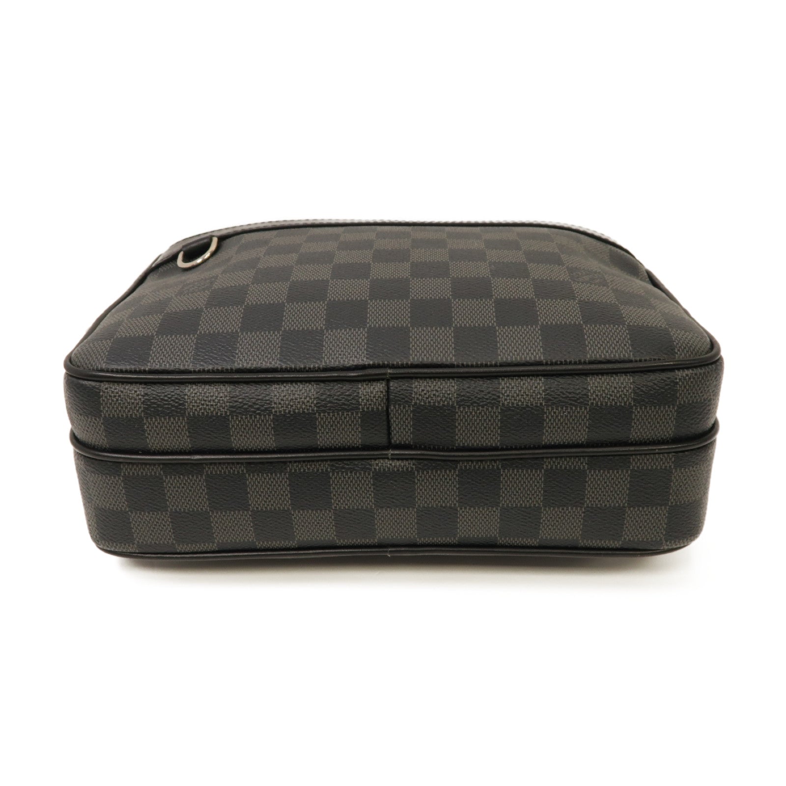 LOUIS VUITTON Damier Graphite Trocadero銀扣肩背袋黑色