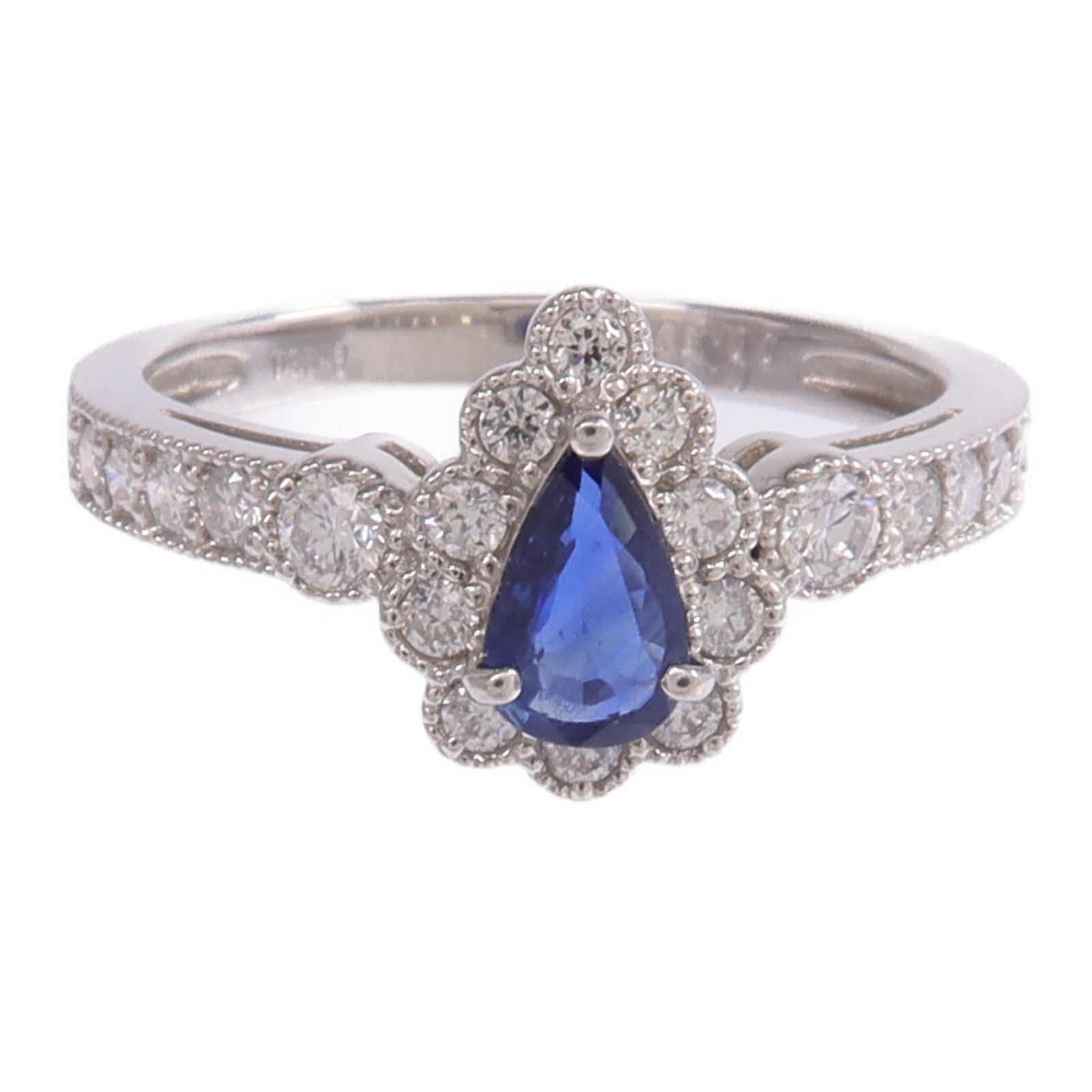 JEWELRY PT950鉑金Sapphire Diamond Ring藍寶石/鑽石戒指US#6