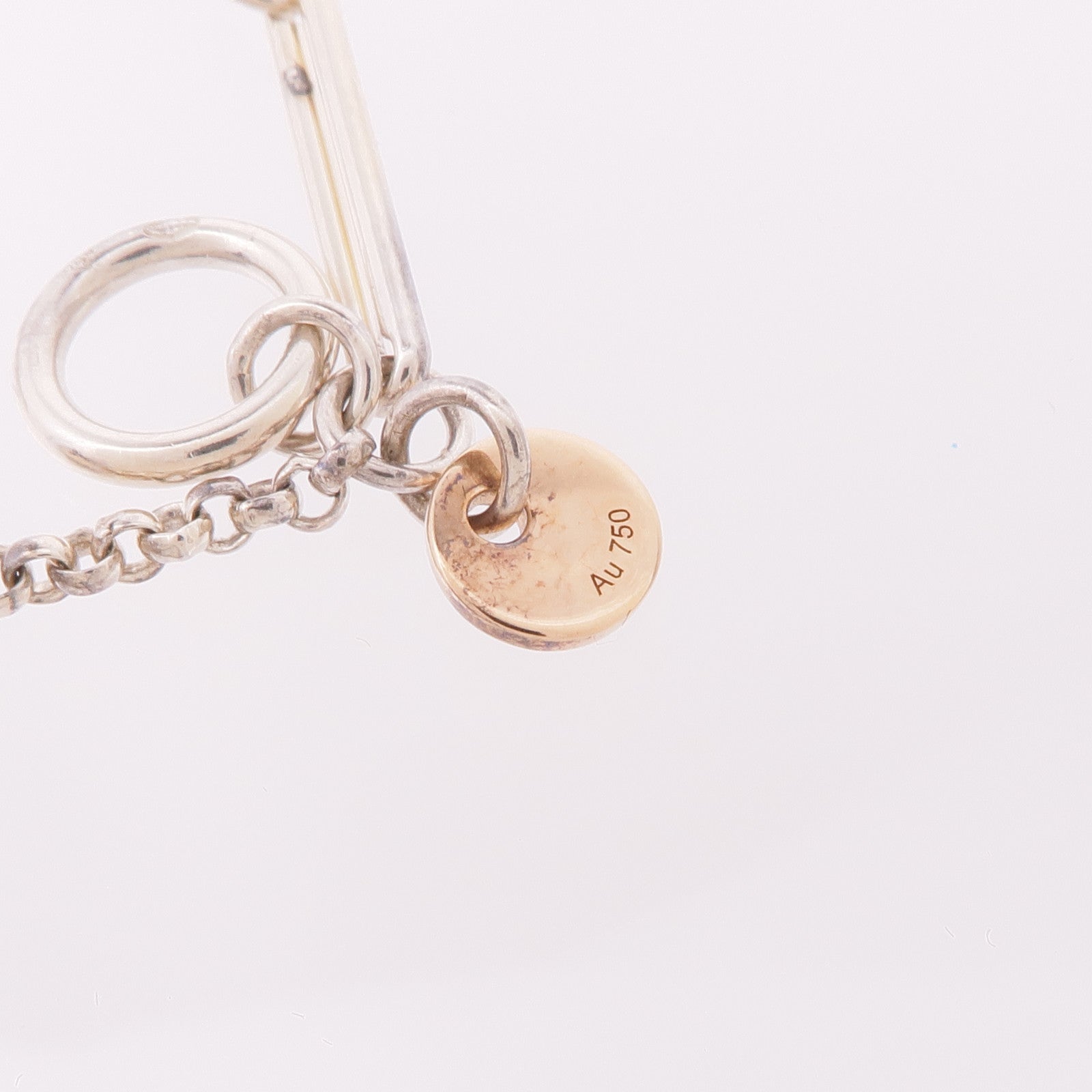 HERMES 925純銀/18K玫瑰金Ex-Libris Pendant Small Model項鍊