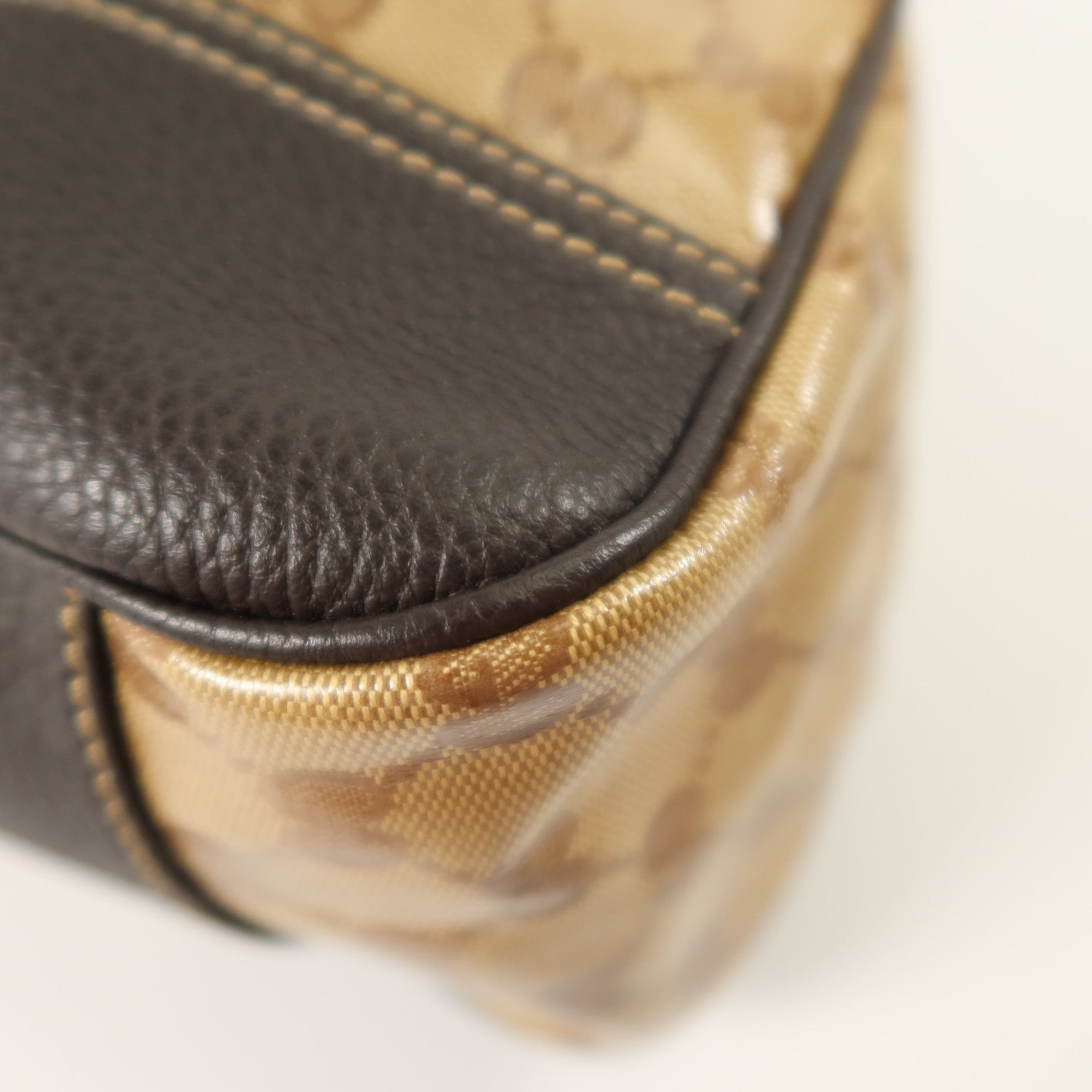 GUCCI 塗層帆布Shoulder Bag金扣肩背袋