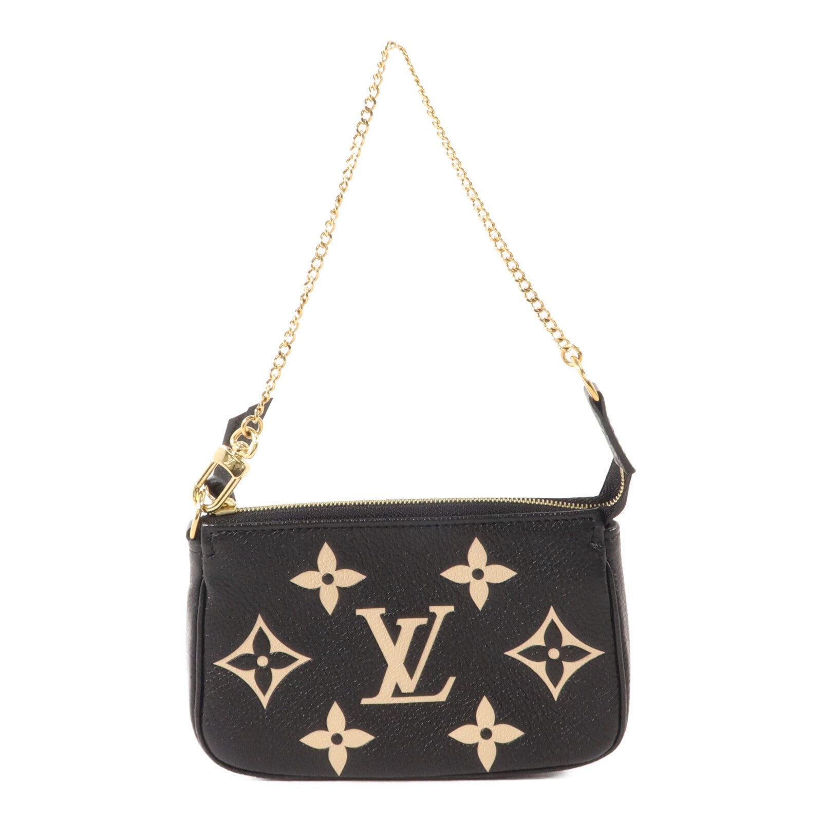 LOUIS VUITTON Monogram Empreinte Mini Pochette金扣鏈帶手挽袋