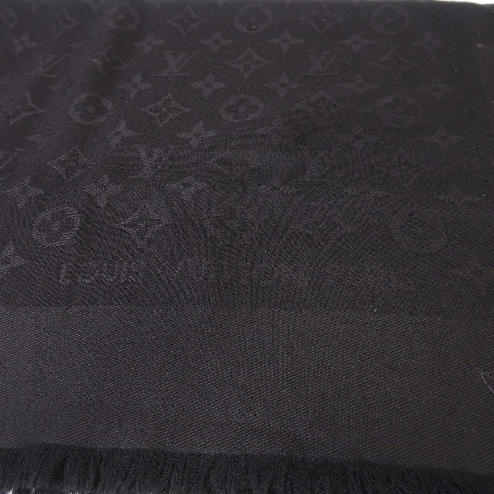 LOUIS VUITTON 絲質/羊毛Scarf圍巾黒色