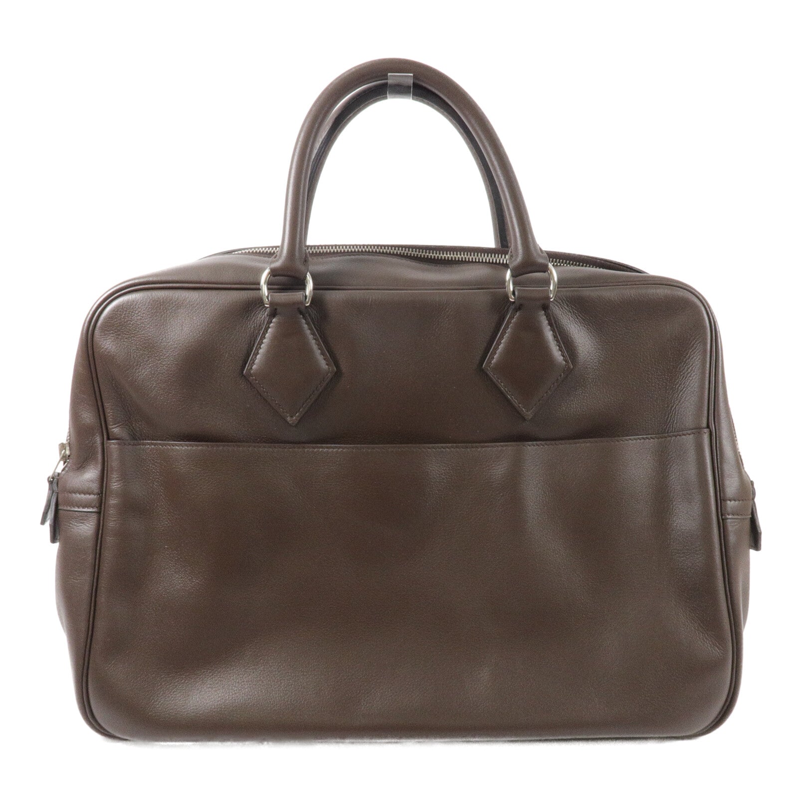 HERMES Evergrain皮革Plume Briefcase手挽袋Chocolate