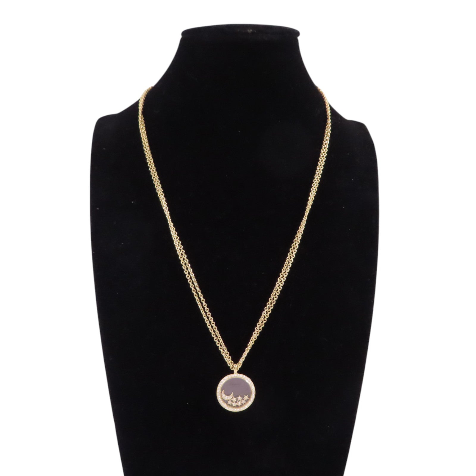 Chopard 18K黃金/鑽石Happy Diamonds Moon & Stars Necklace項鏈