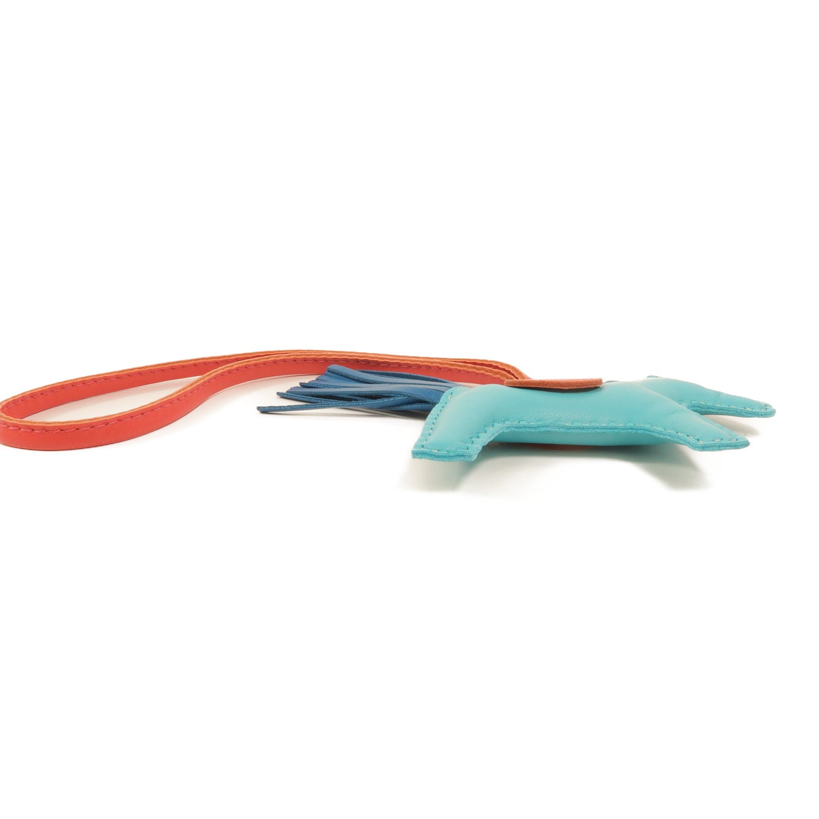 HERMES Milo皮革Rodeo PM掛飾7V Lagon/7W Bleu Izmir/A5 Bougainvillier