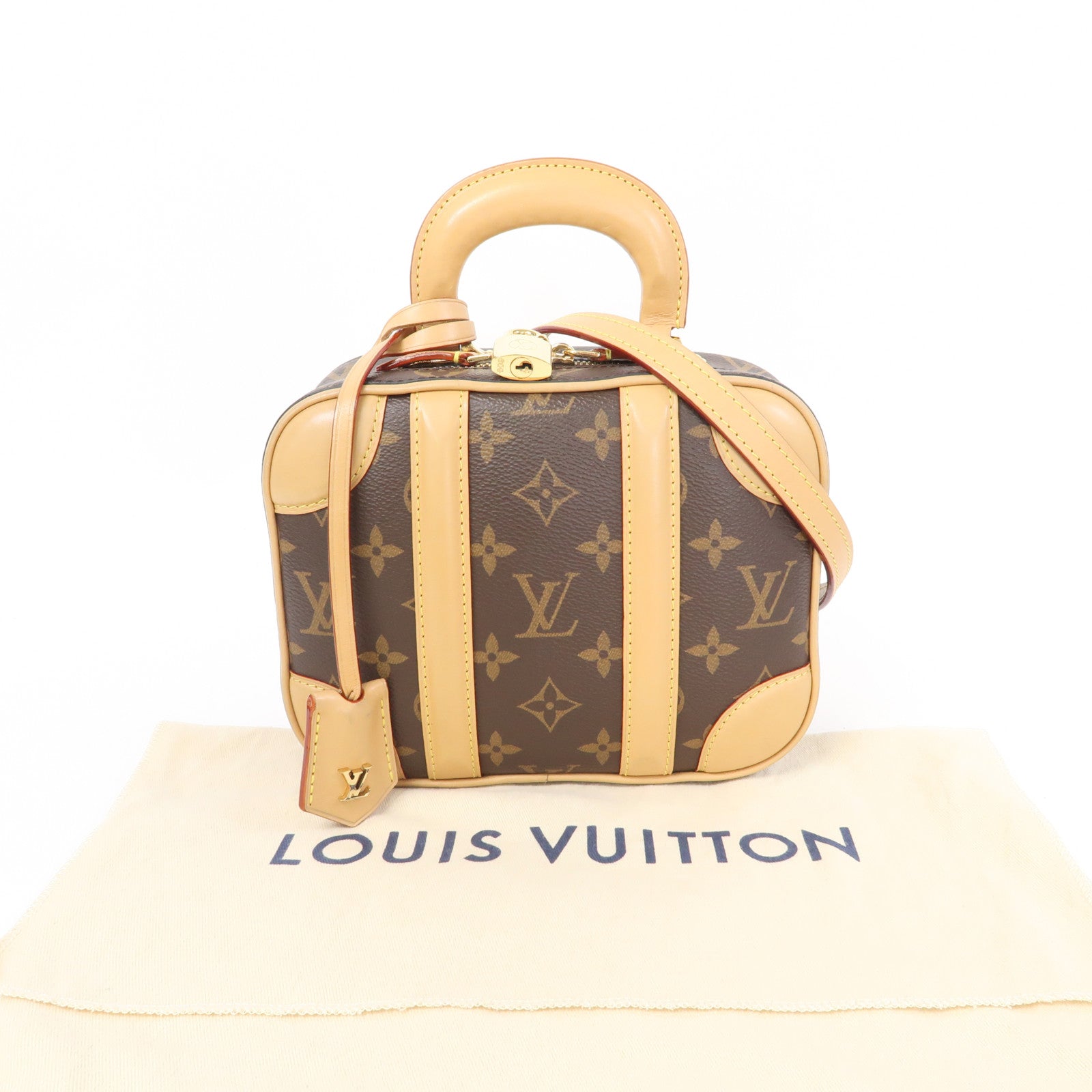 LOUIS VUITTON Monogram Valisette BB金扣手挽肩背兩用袋啡色