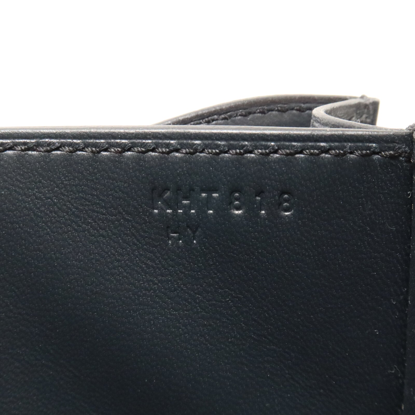 HERMES Monsieur皮革/鱷魚皮革Constance Mini肩背袋Bleu de minuit/Noir