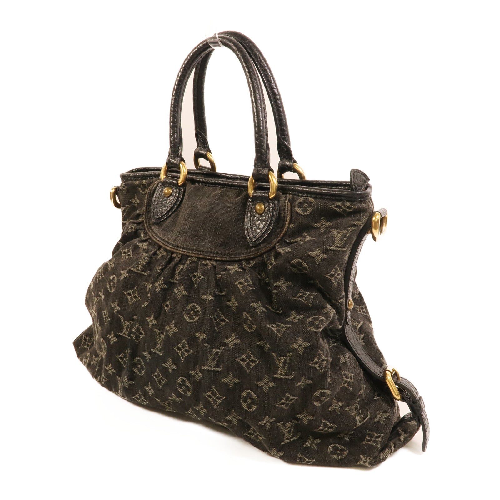 LOUIS VUITTON Monogram Denim Neo Cabby MM金扣手挽肩背兩用袋