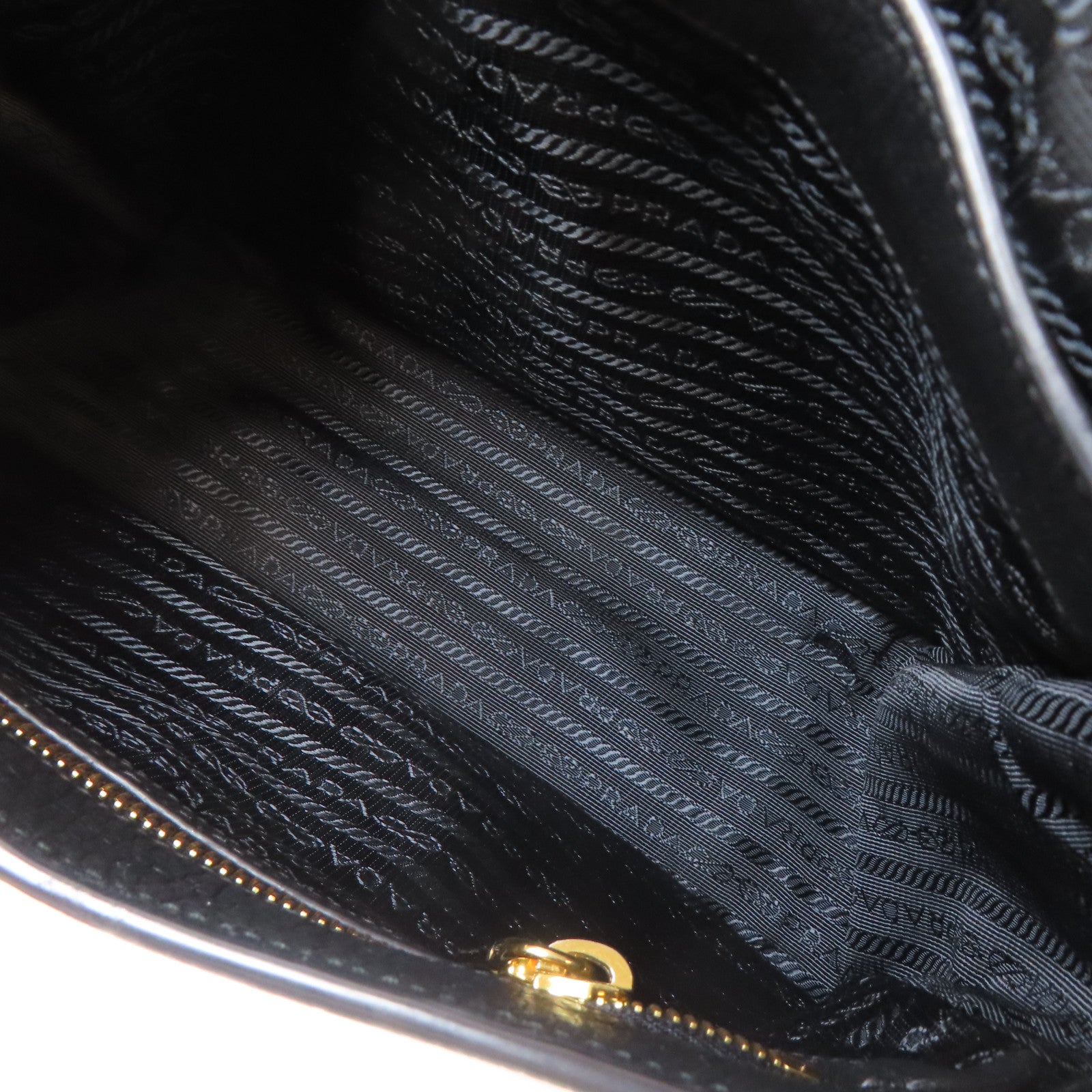PRADA 牛皮皮革Shoulder Bag金扣肩背袋黑色