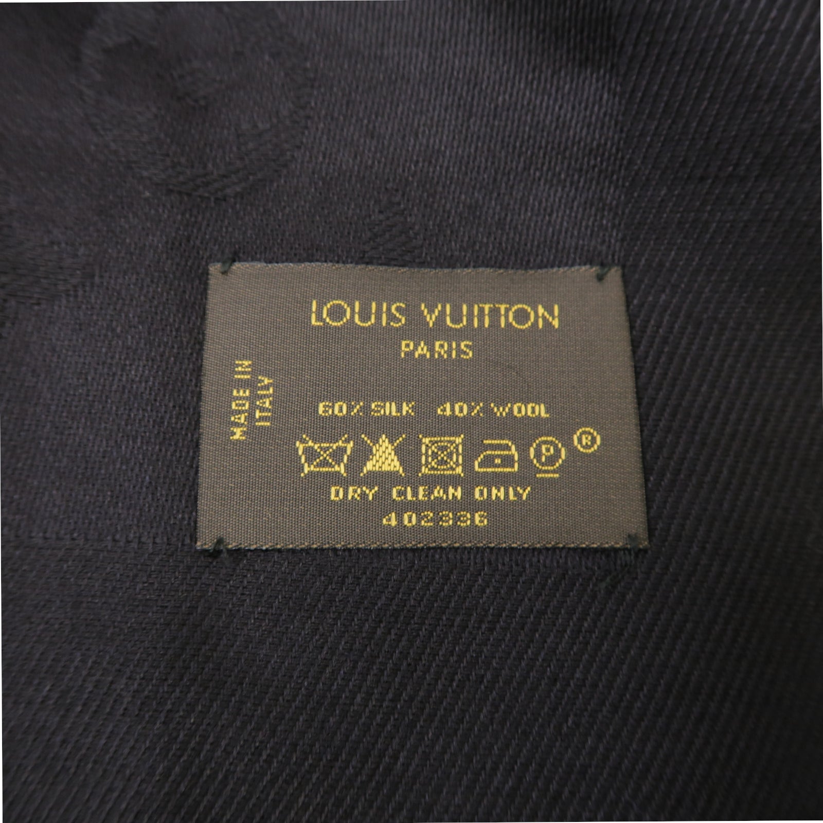 LOUIS VUITTON 絲質/羊毛Scarf圍巾黒色