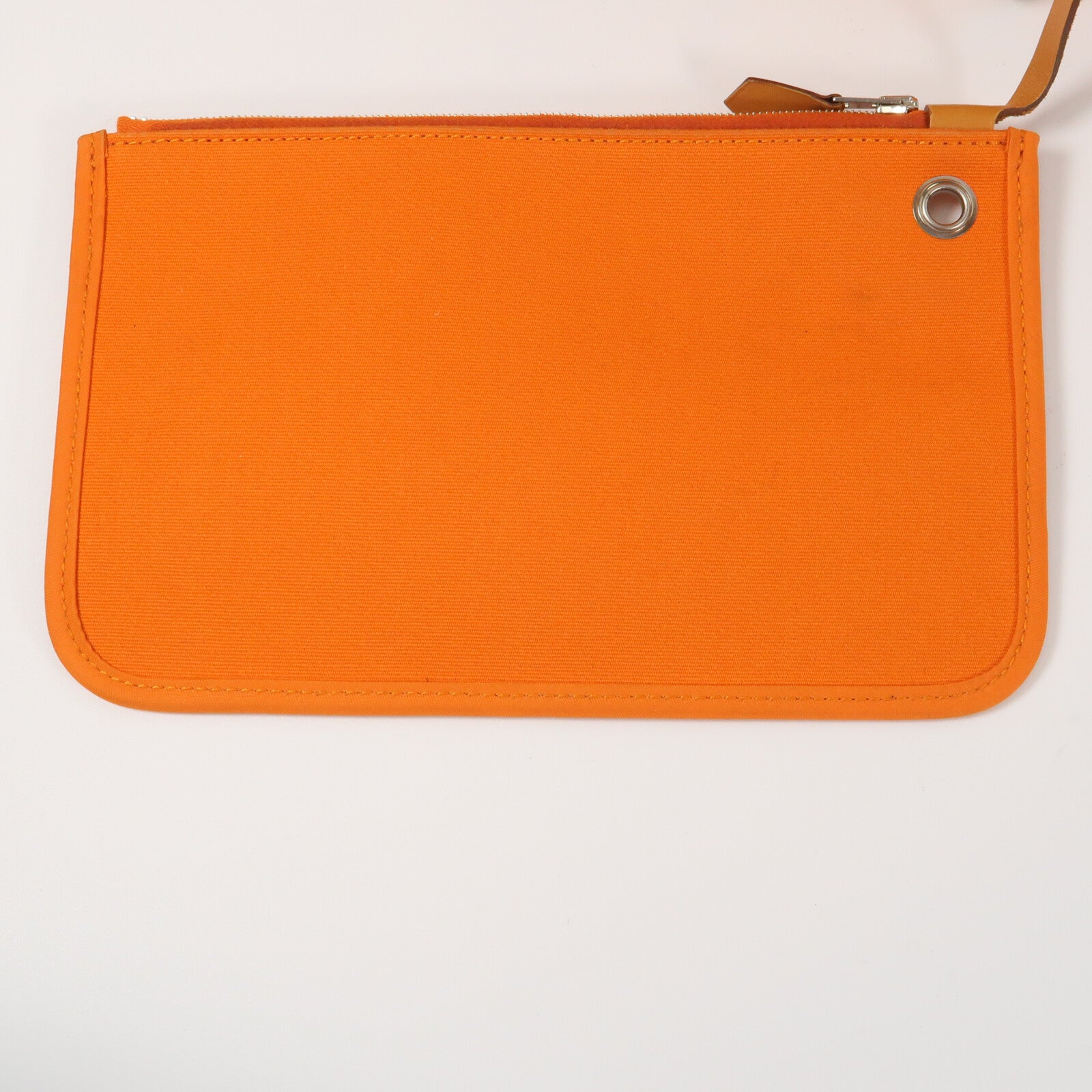 HERMES 帆布Herbag PM銀扣手挽肩背兩用袋Orange