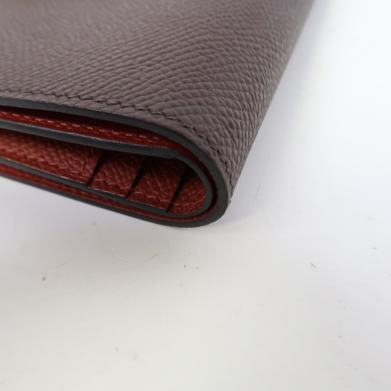 HERMES Epsom皮革Bearn Wallet金扣錢包啡色