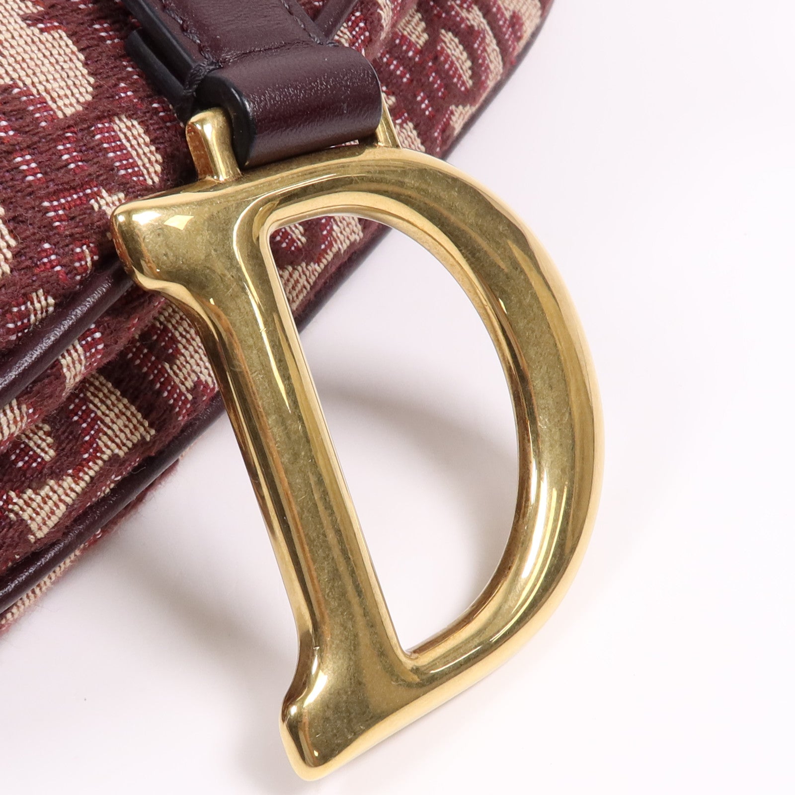 Dior 帆布Mini Saddle金扣手挽袋