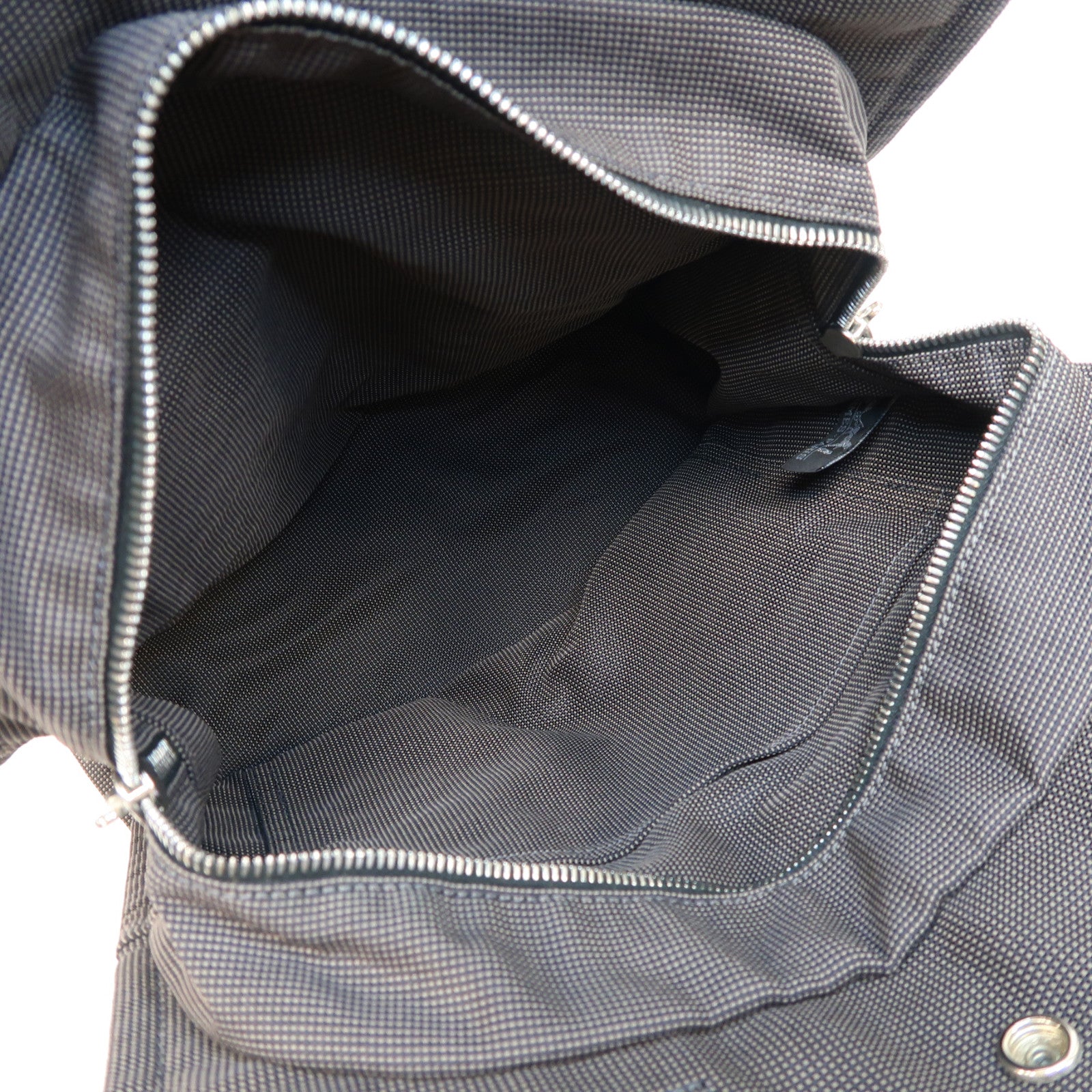 HERMES 帆布Herline Backpack銀扣背包灰色
