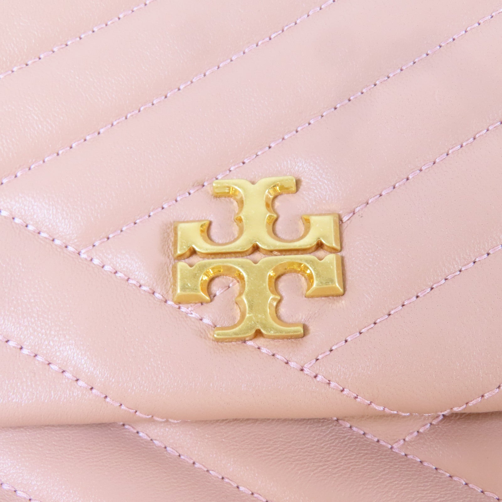 Tory Burch 【激減優惠】納帕皮革Kira Chevron Convertible Shoulder Bag金扣鏈帶肩背袋粉紅色