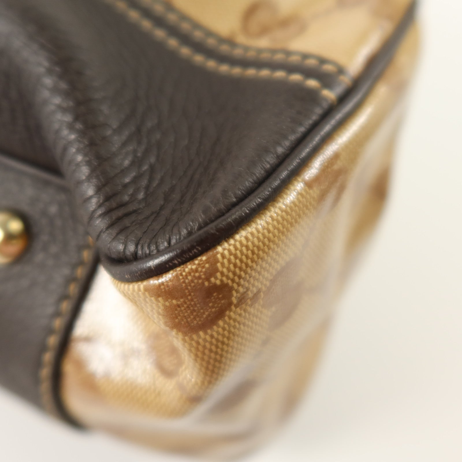 GUCCI 塗層帆布Shoulder Bag金扣肩背袋