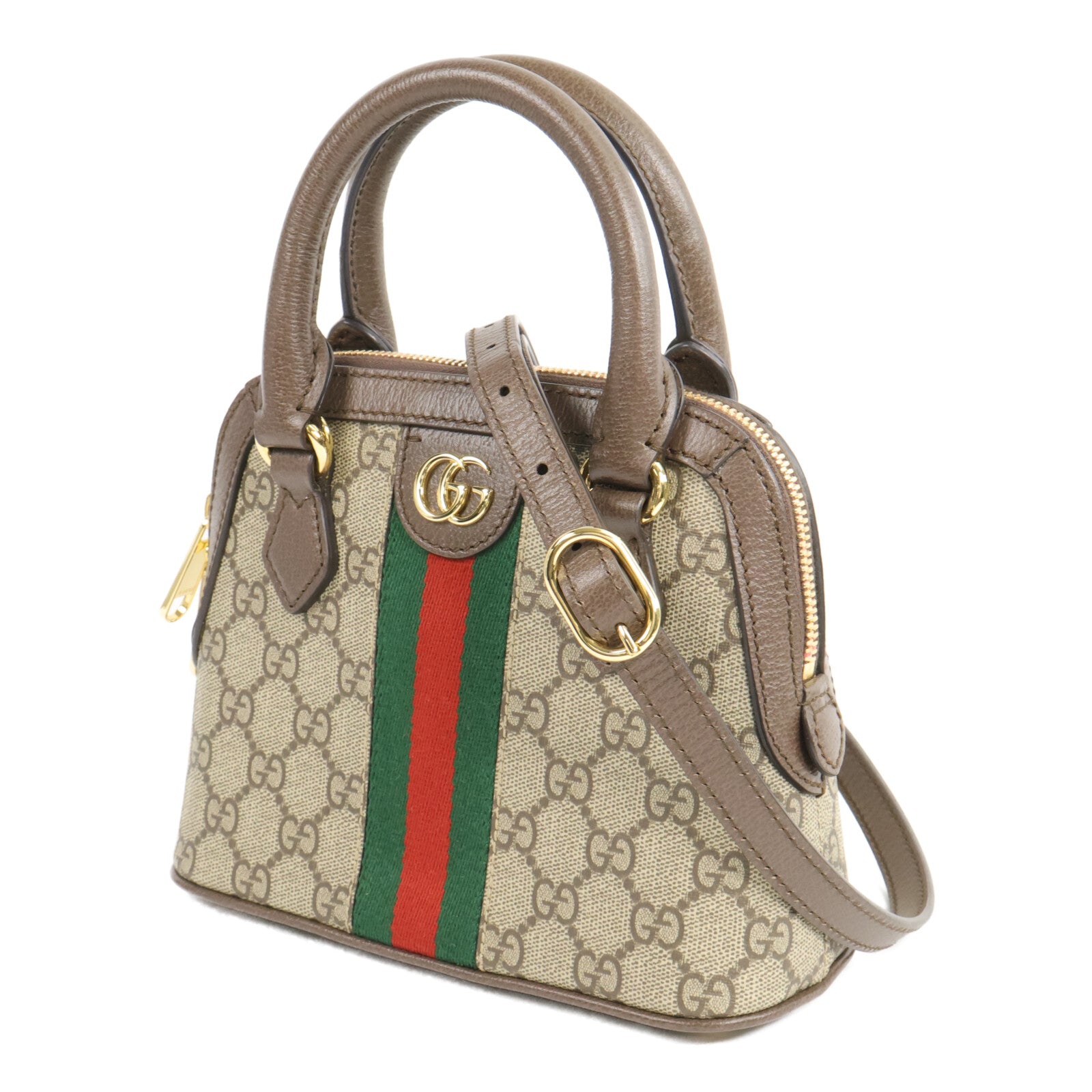 GUCCI 塗層帆布Ophidia GG Mini Top Handle手挽肩背兩用袋