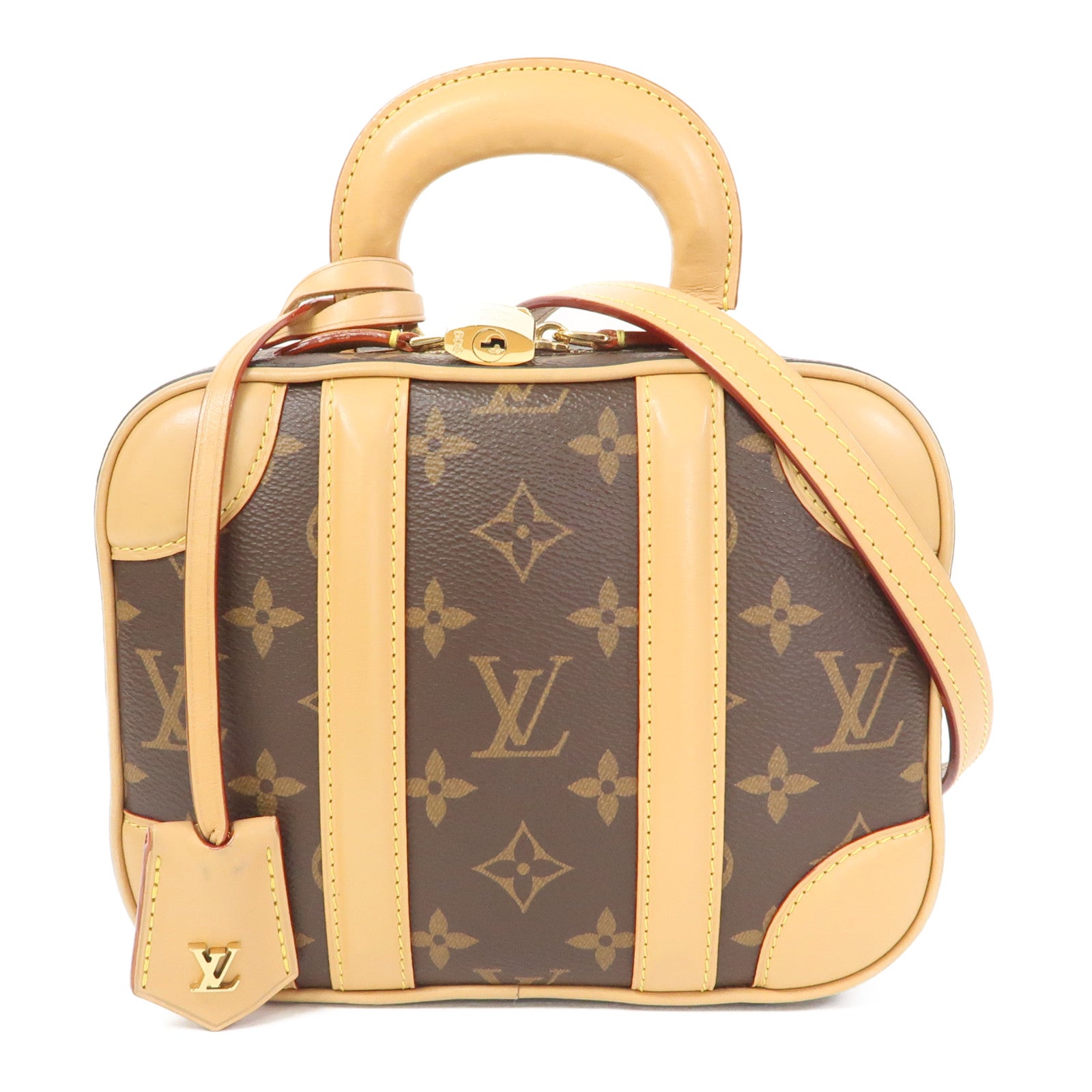 LOUIS VUITTON Monogram Valisette BB金扣手挽肩背兩用袋啡色