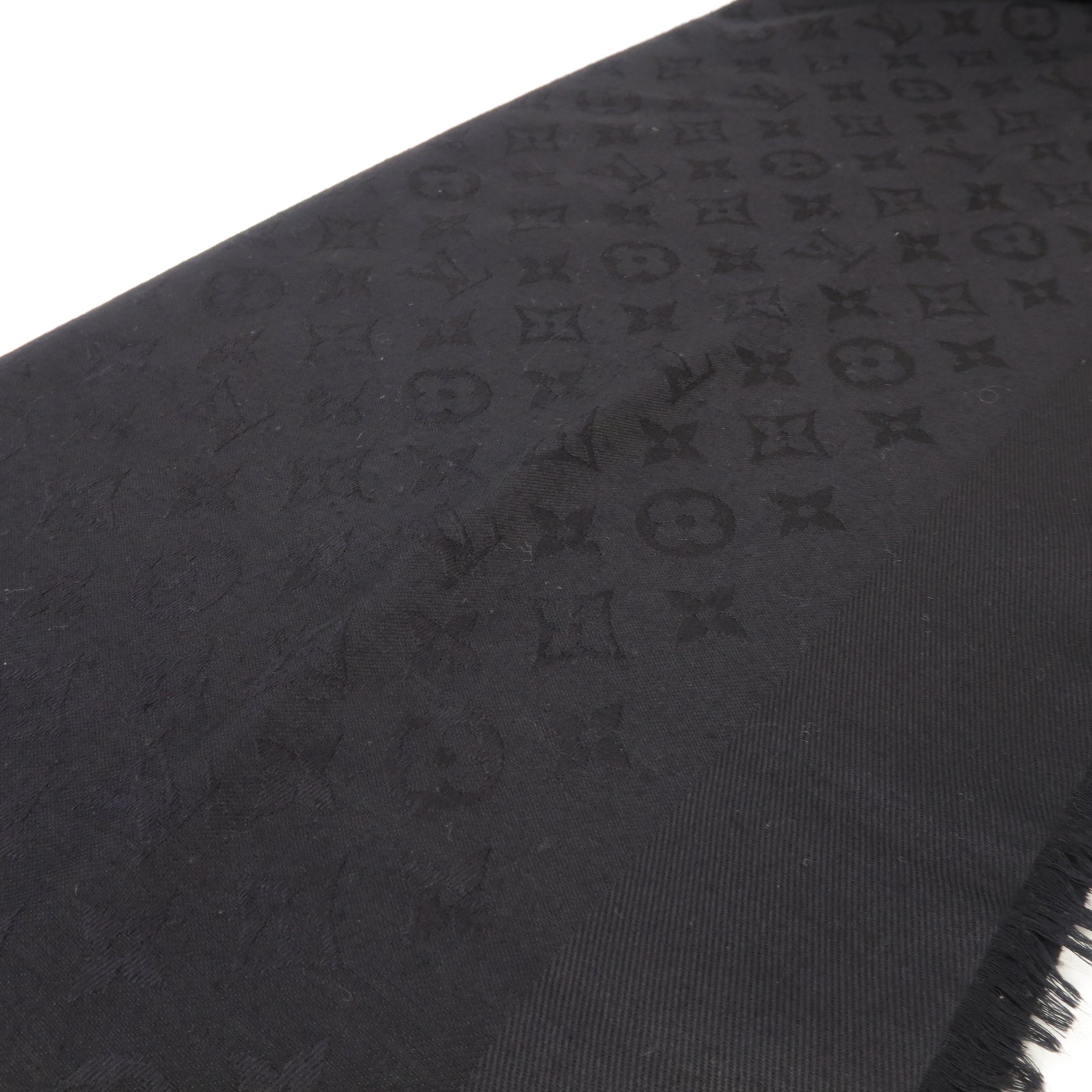 LOUIS VUITTON 絲質/羊毛Scarf圍巾黒色
