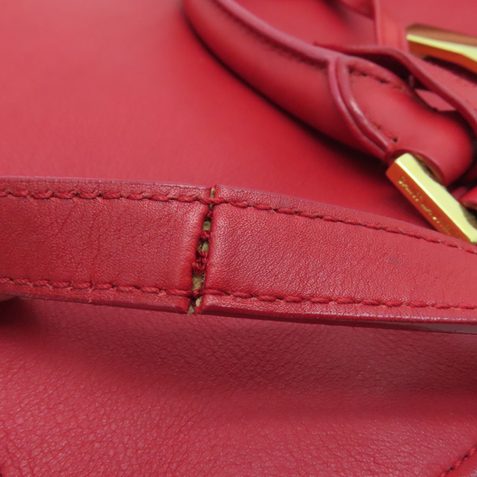 SAINT LAURENT 牛皮皮革2 Way Shoulder金扣手挽肩背兩用袋紅色