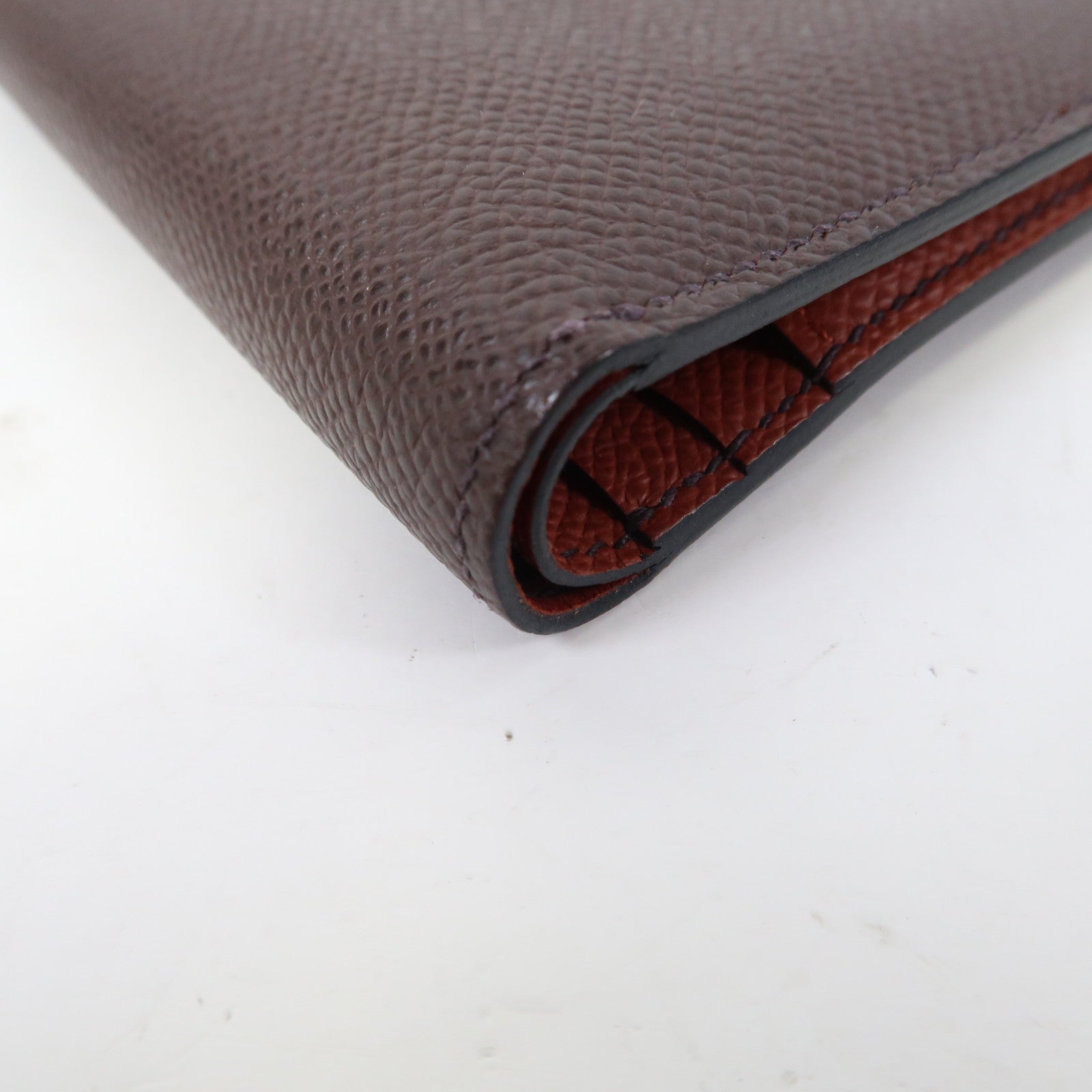 HERMES Epsom皮革Bearn Wallet金扣錢包啡色