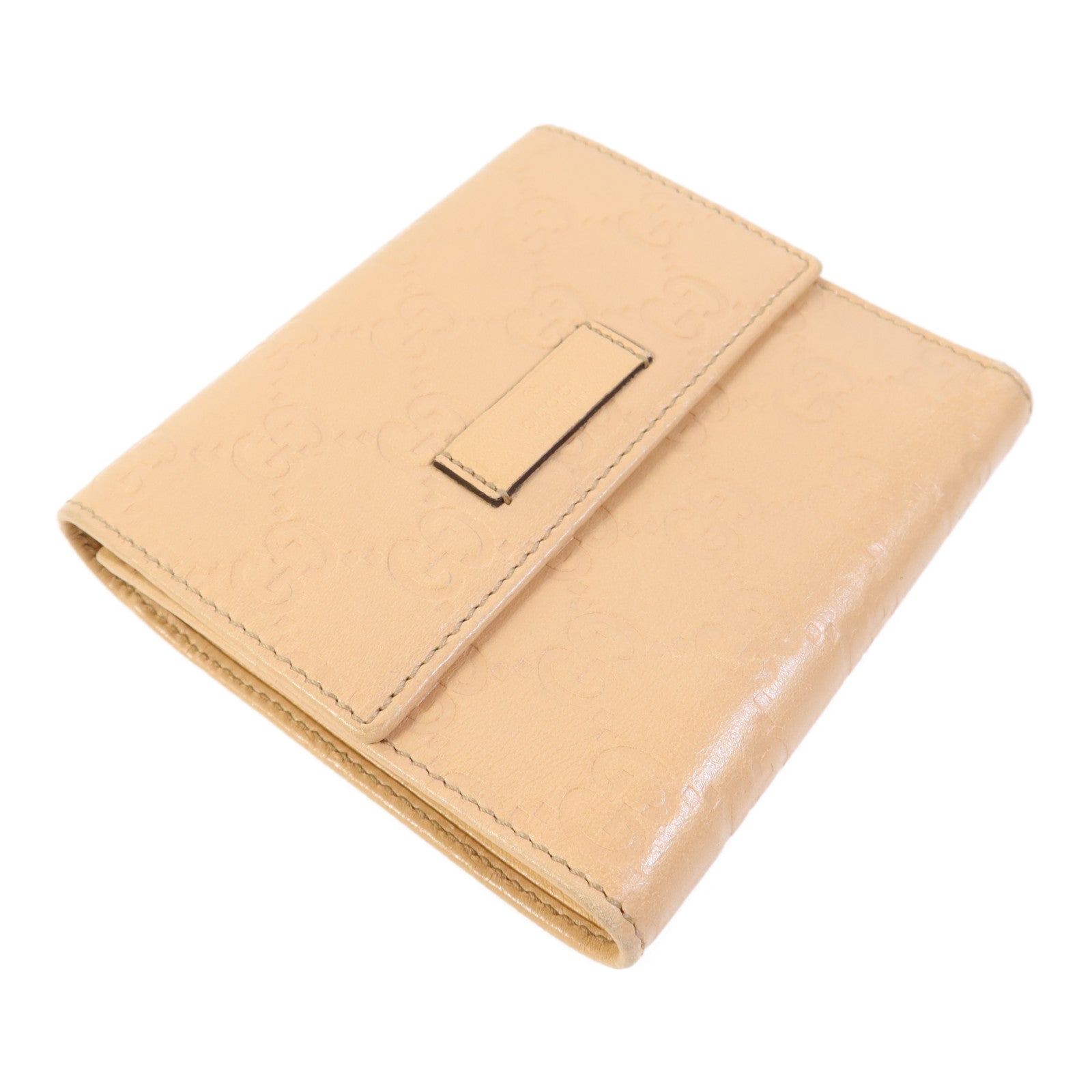 GUCCI 牛皮皮革Trifold Wallet金扣錢包