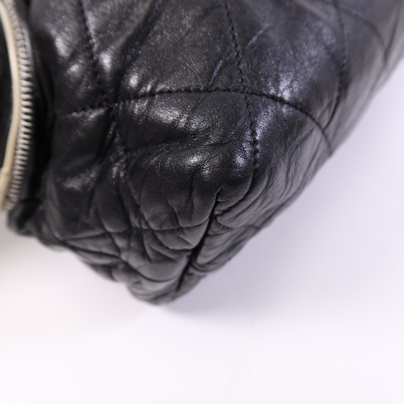 CHANEL 牛皮皮革Chain Shoulder Bag銀扣鏈帶肩背袋