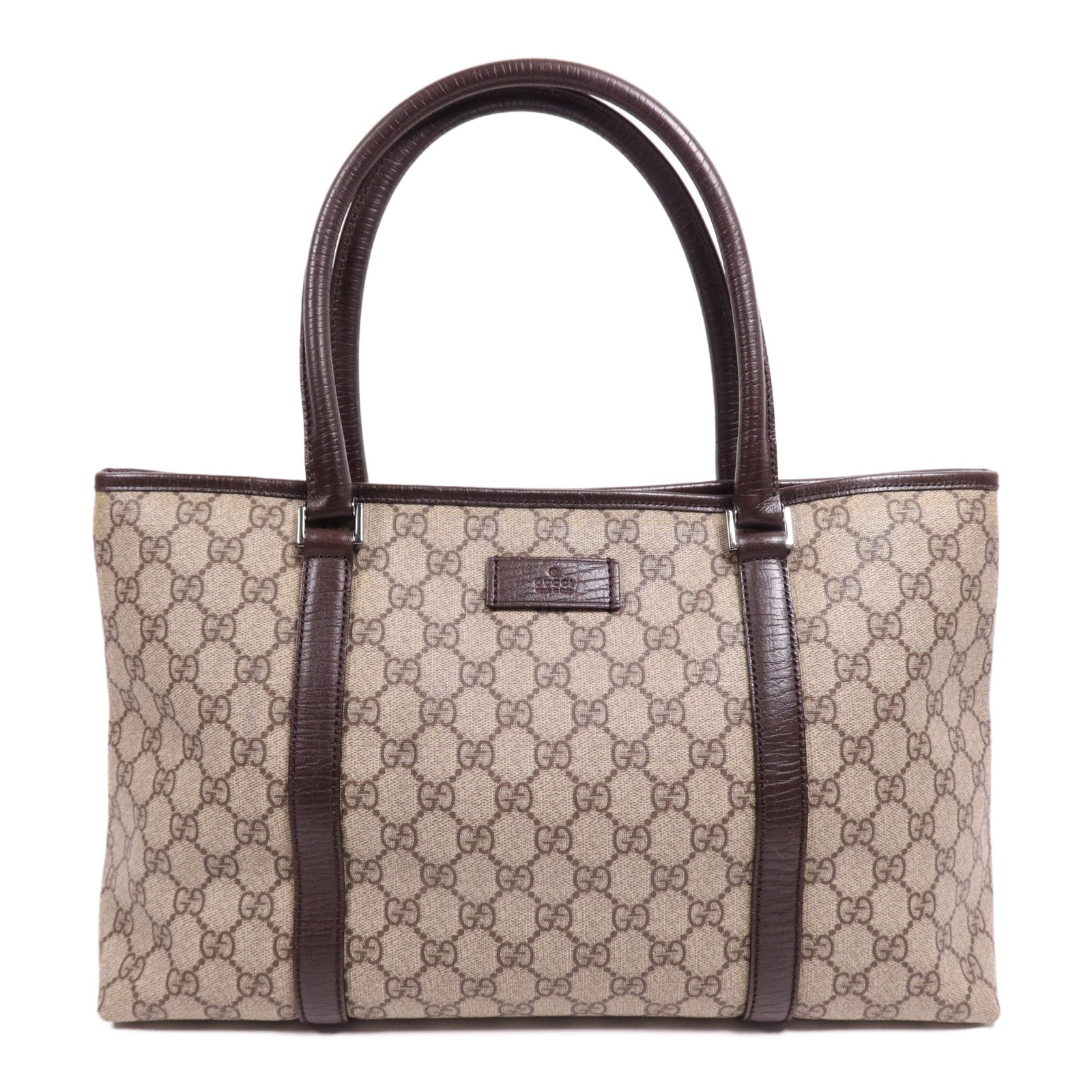 GUCCI 塗層帆布Tote銀扣肩背袋