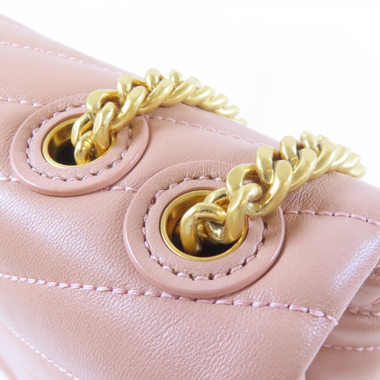 Tory Burch 【激減優惠】納帕皮革Kira Chevron Convertible Shoulder Bag金扣鏈帶肩背袋粉紅色