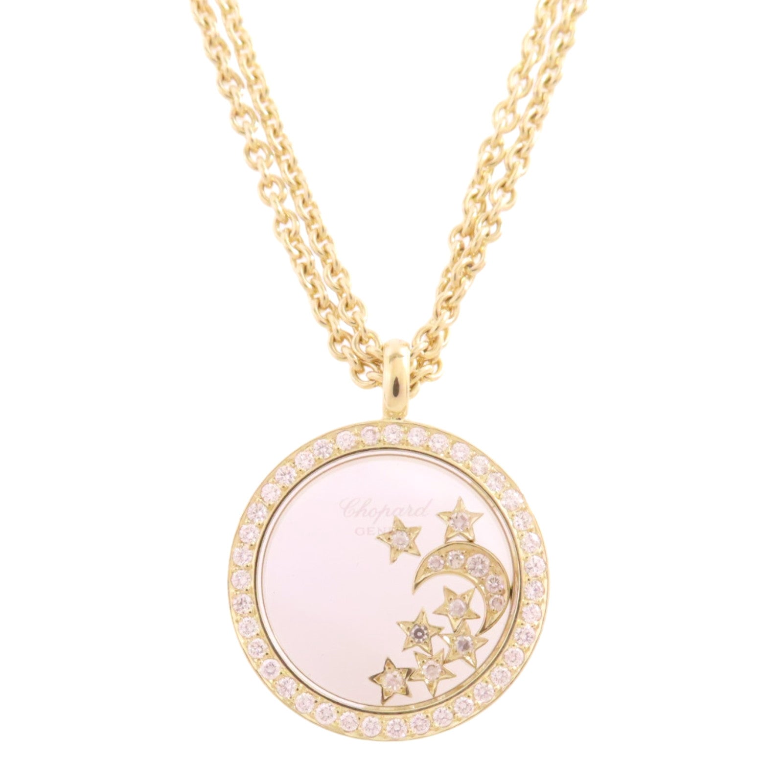 Chopard 18K黃金/鑽石Happy Diamonds Moon & Stars Necklace項鏈