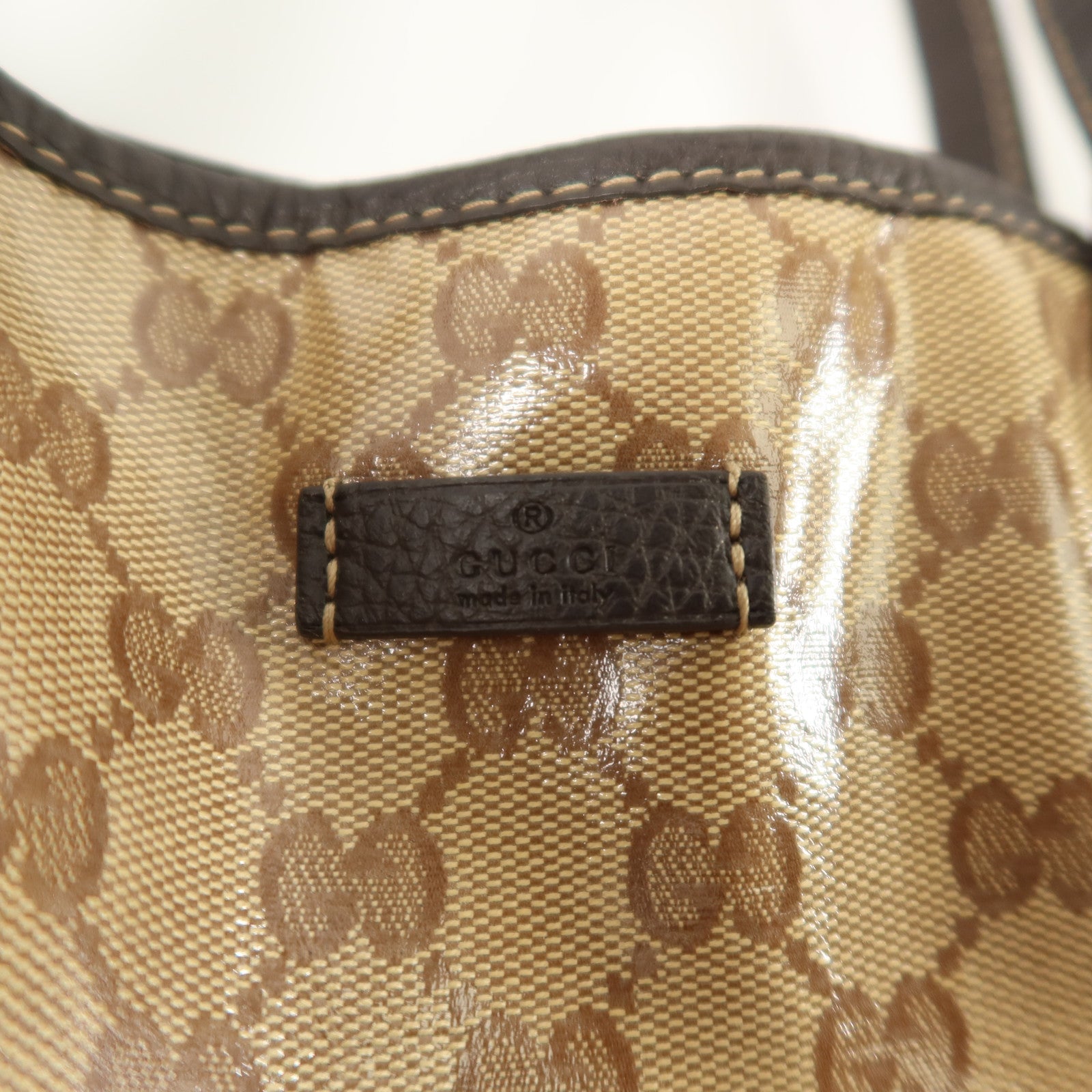GUCCI 塗層帆布Shoulder Bag金扣肩背袋