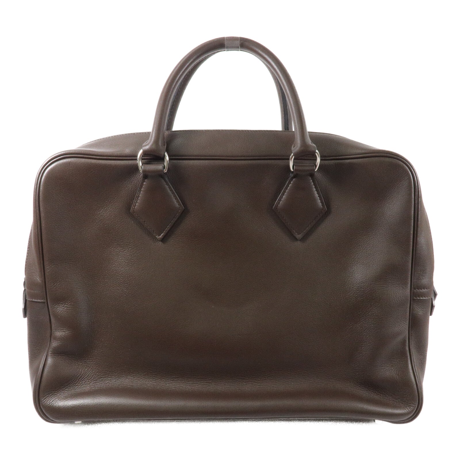 HERMES Evergrain皮革Plume Briefcase手挽袋Chocolate