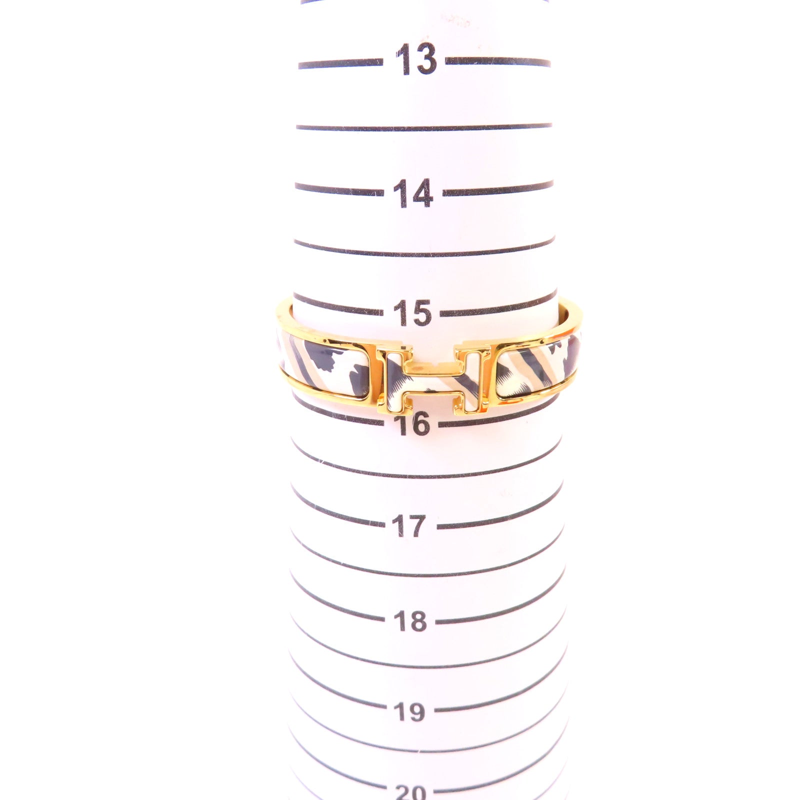 HERMES 金屬/琺瑯Clic H Bracelet手鐲白色/藍色/啡色/金色