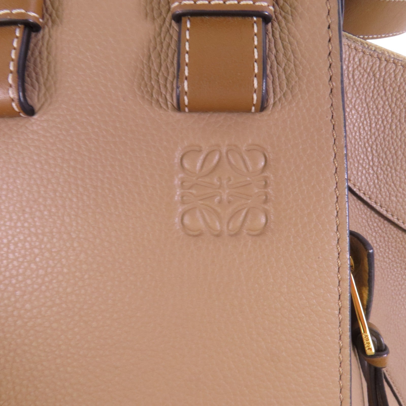 LOEWE GHW Hammock Small Hand Shoulder Bag Calfskin Leather Beige