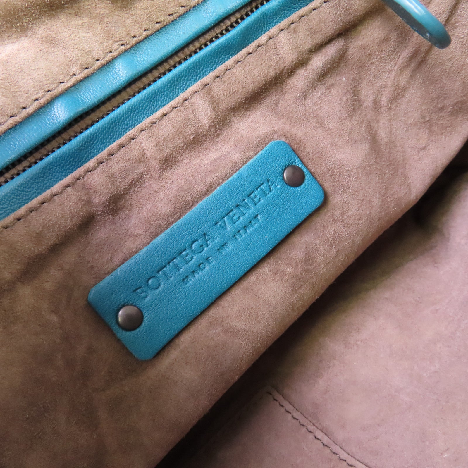BOTTEGA VENETA 織紋皮革Shoulder Bag肩背袋湖水綠色