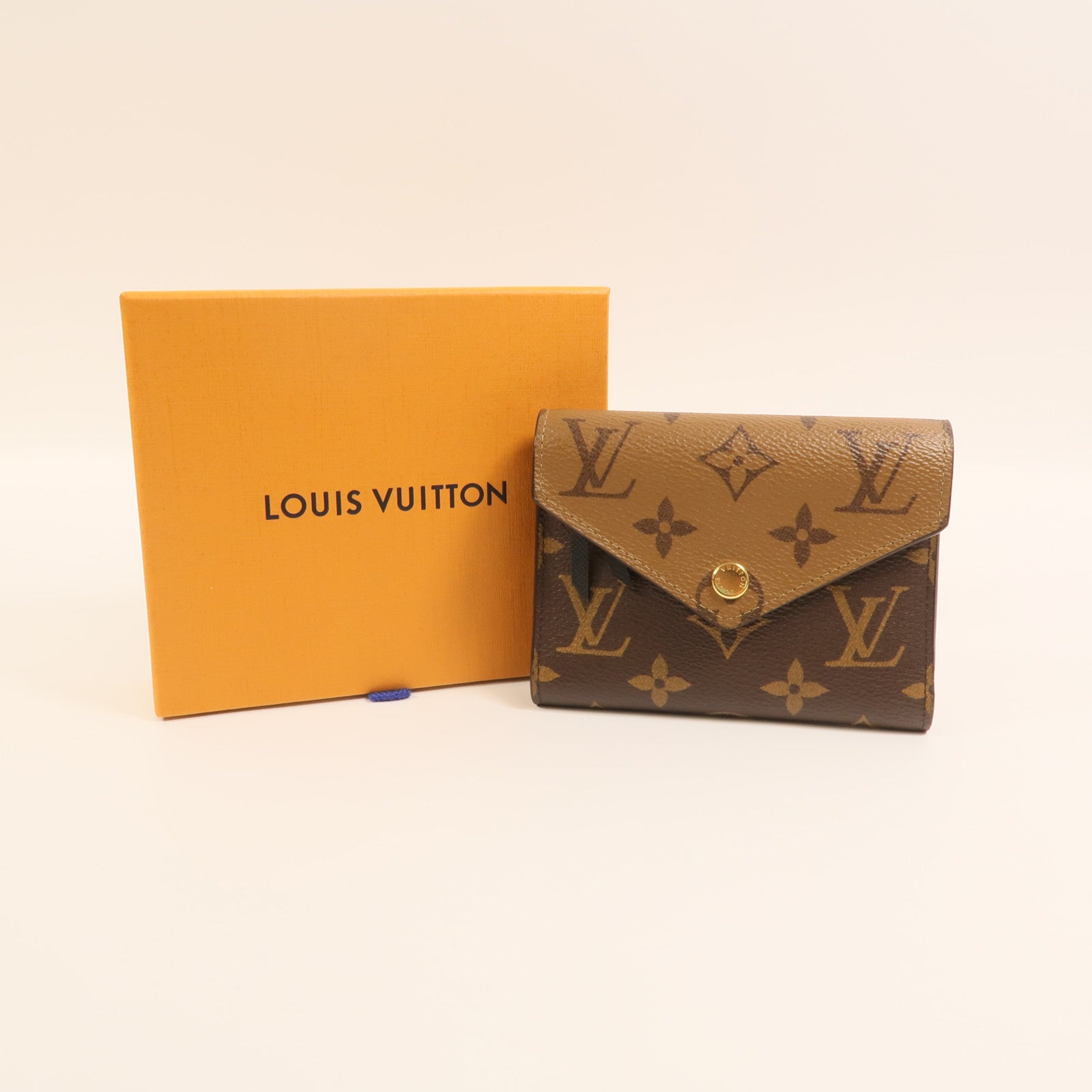 LOUIS VUITTON Monogram/Monogram Reverse Victorine Wallet金扣錢包棕色