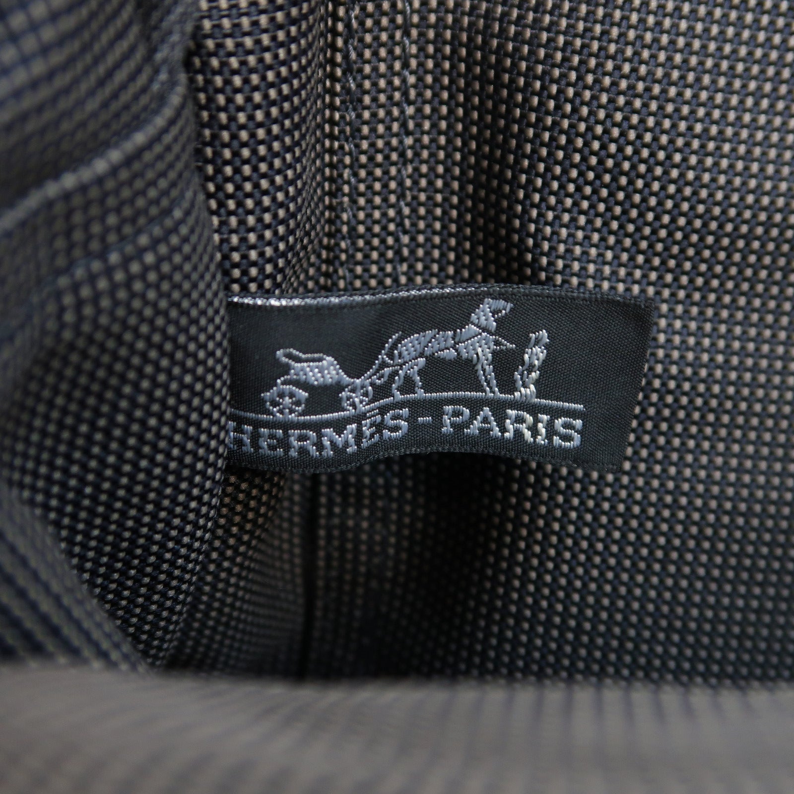 HERMES 帆布Herline Backpack銀扣背包灰色