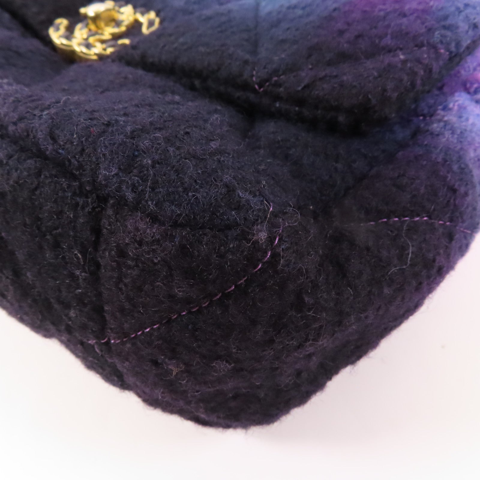CHANEL 羊毛Ombre Large 19鏈帶手挽肩背兩用袋