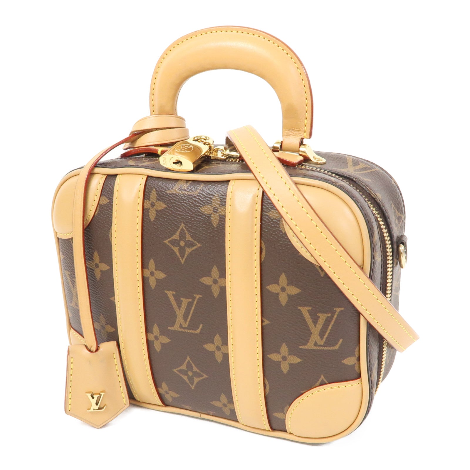 LOUIS VUITTON Monogram Valisette BB金扣手挽肩背兩用袋啡色