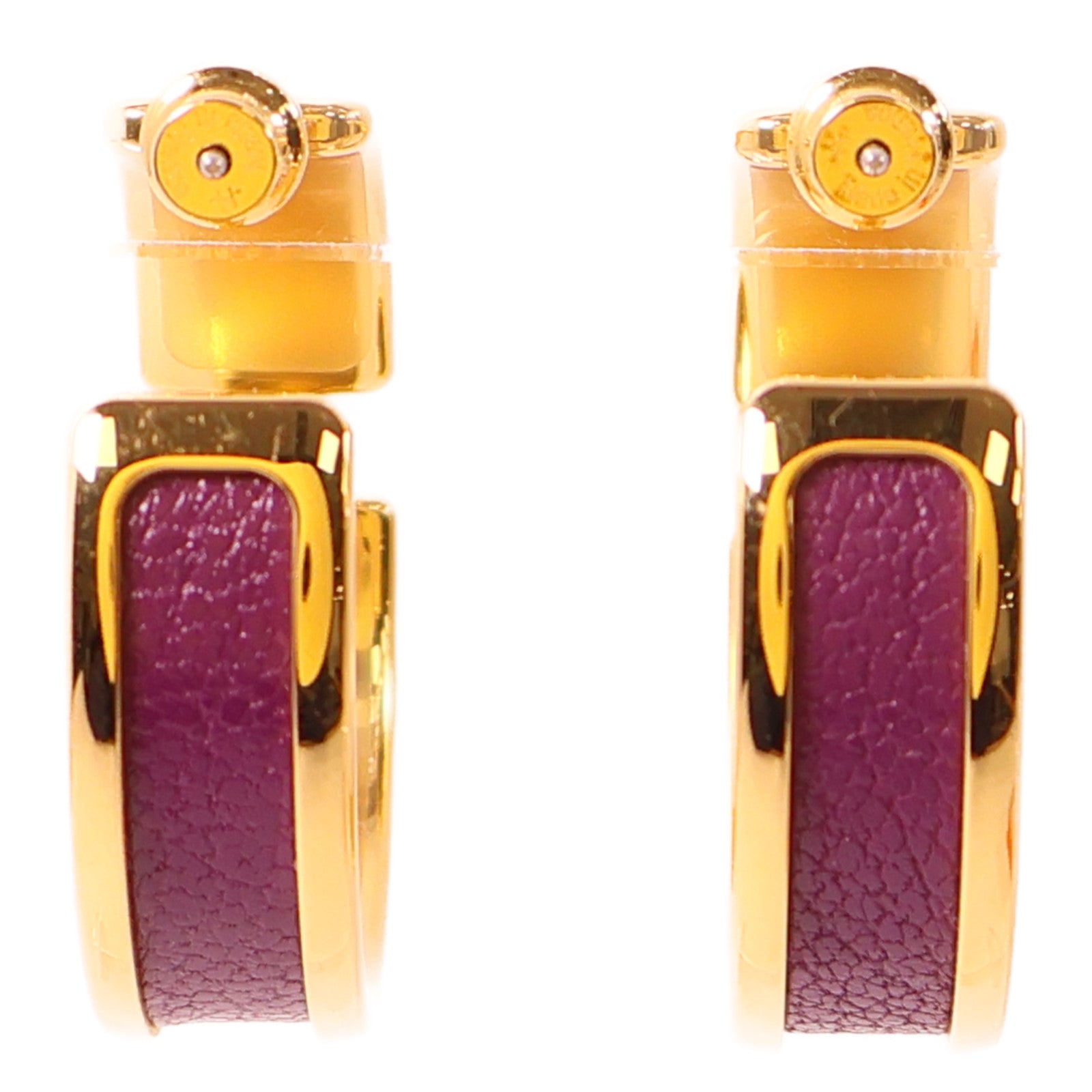 HERMES 金屬Olympe Earrings耳環金色/紫色