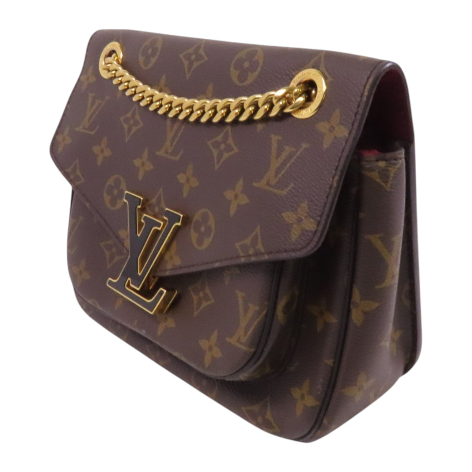LOUIS VUITTON Monogram Passy銀扣鏈帶肩背袋