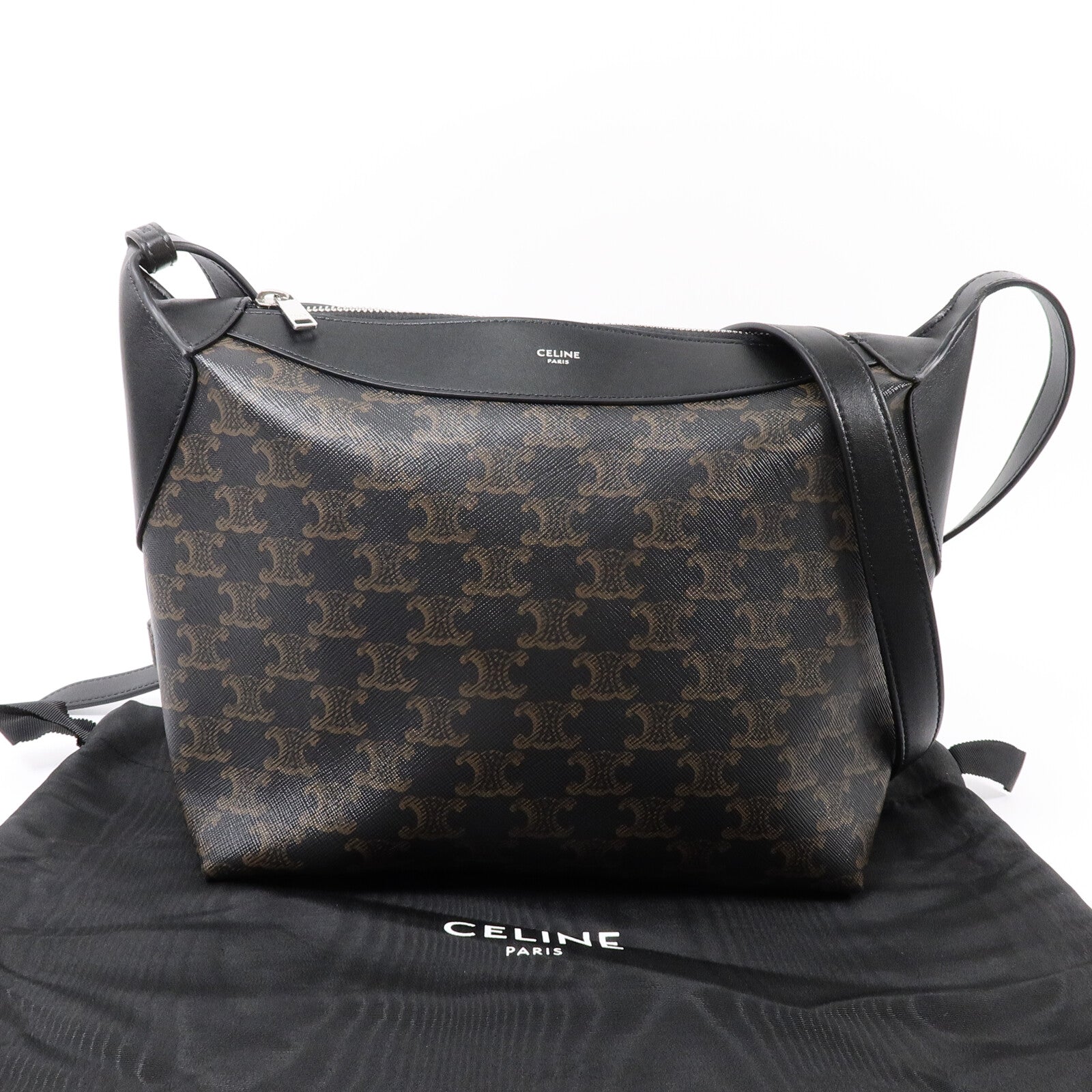 CELINE 牛皮皮革/帆布Harry Triomphe肩背袋
