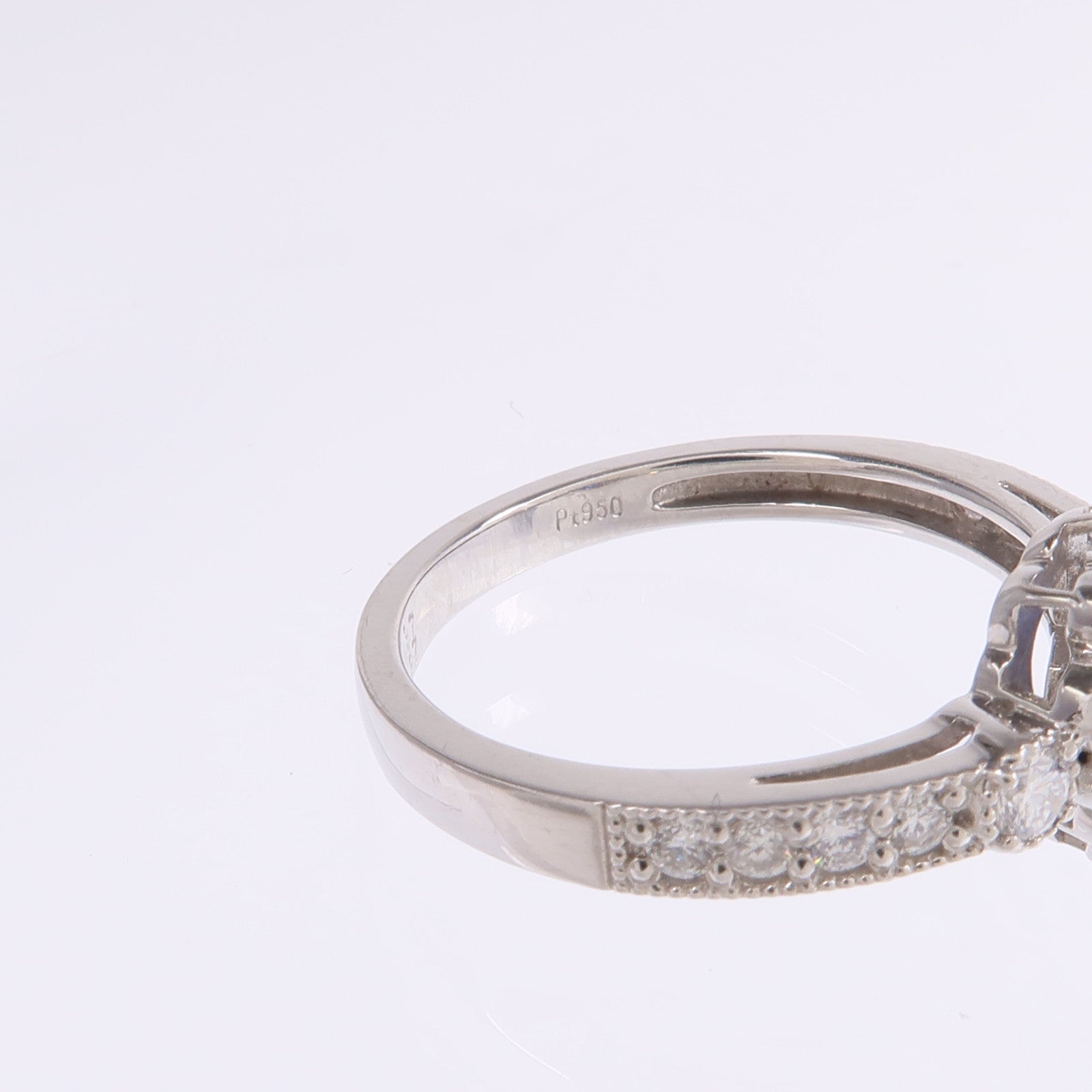 JEWELRY PT950鉑金Sapphire Diamond Ring藍寶石/鑽石戒指US#6