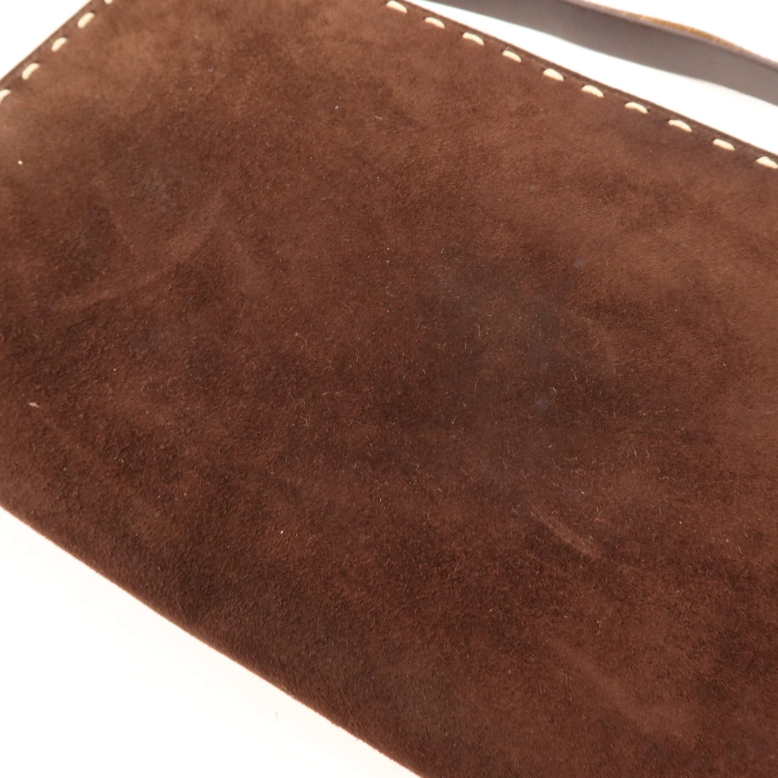 Salvatore Ferragamo 麂皮皮革Clutch Bag銀扣肩背袋