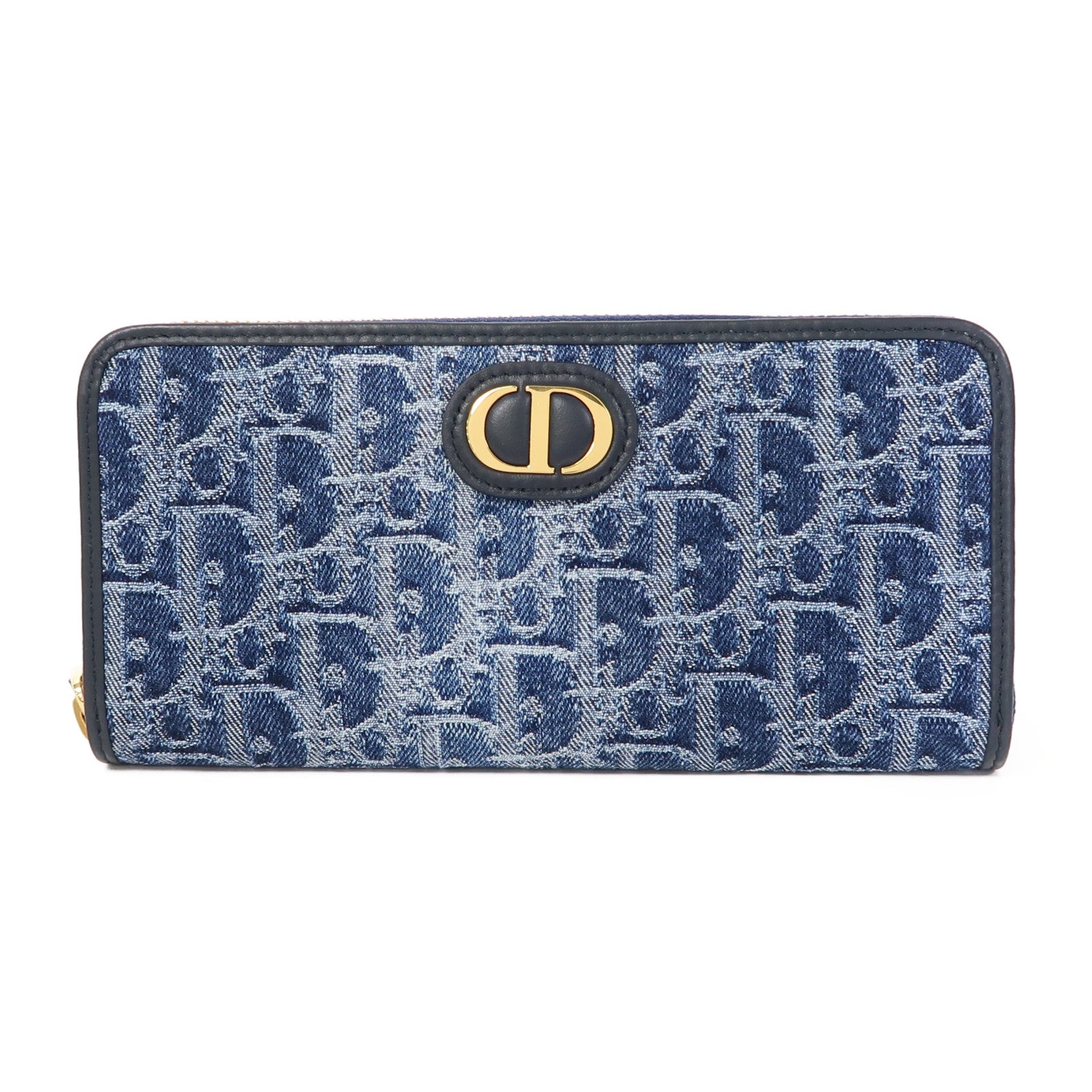Dior 【激減優惠】帆布Zipper Long Wallet金扣長錢包藍色