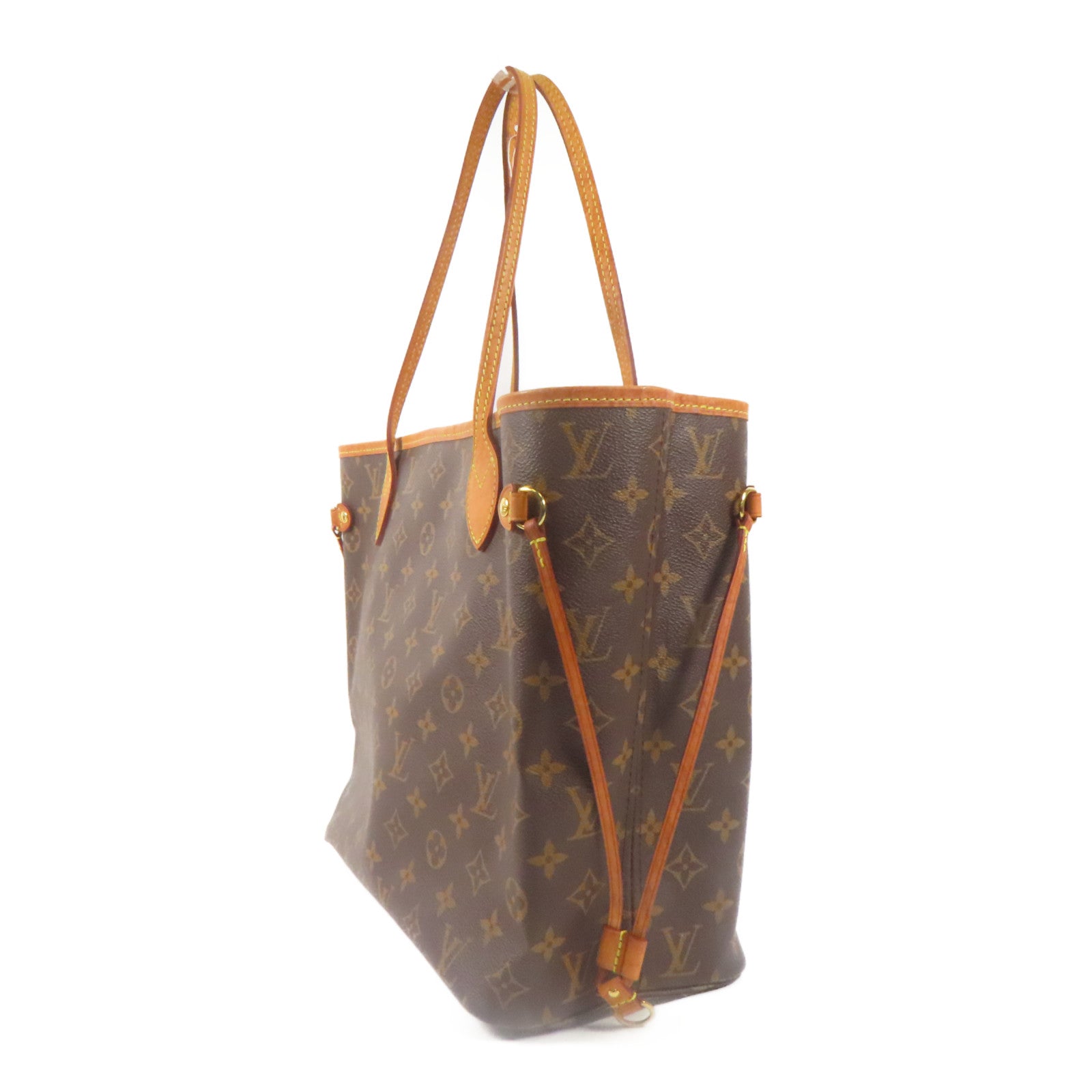 LOUIS VUITTON Monogram Neverfull MM金扣肩背袋手挽袋