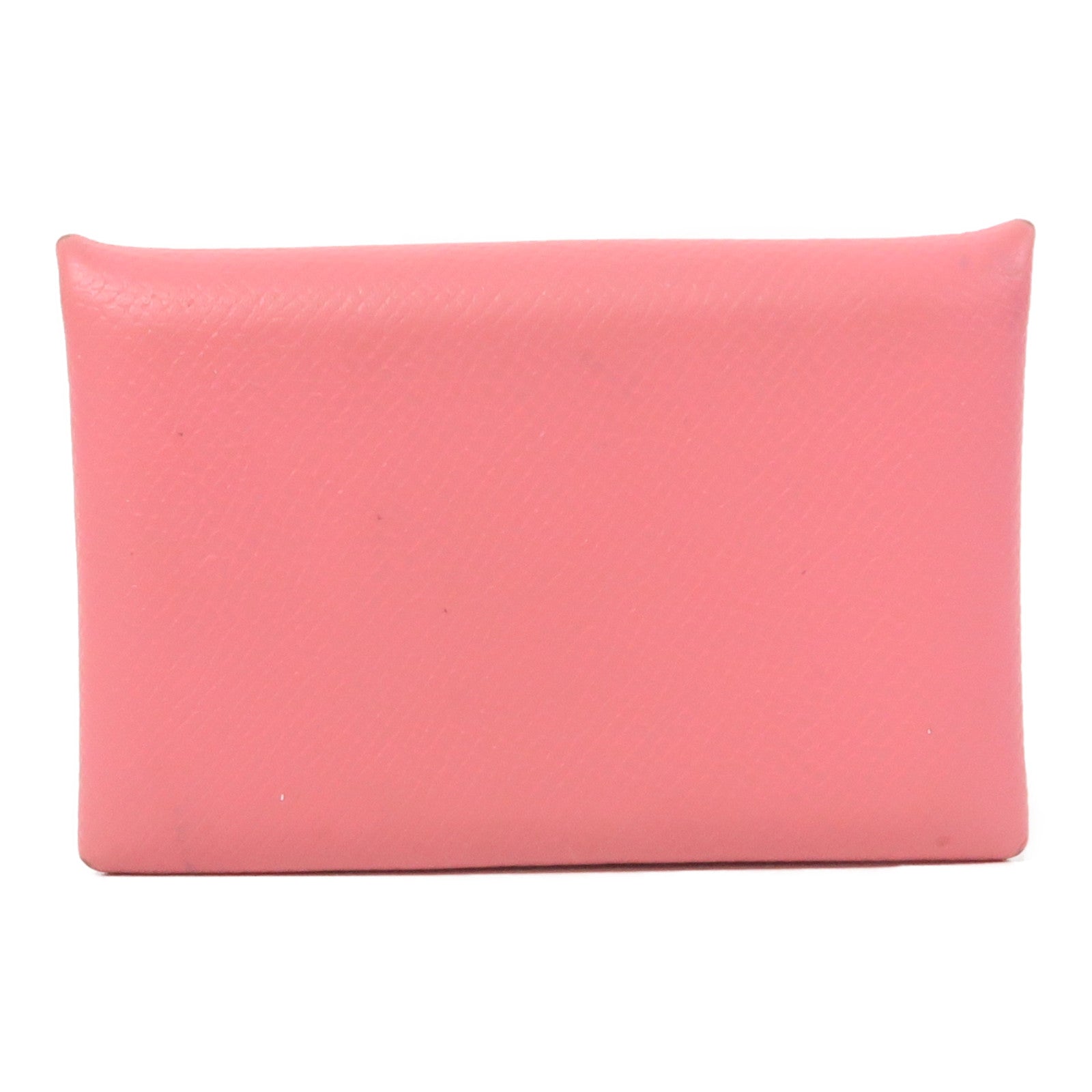 HERMES Epsom皮革Card Case銀扣卡片套粉紅色