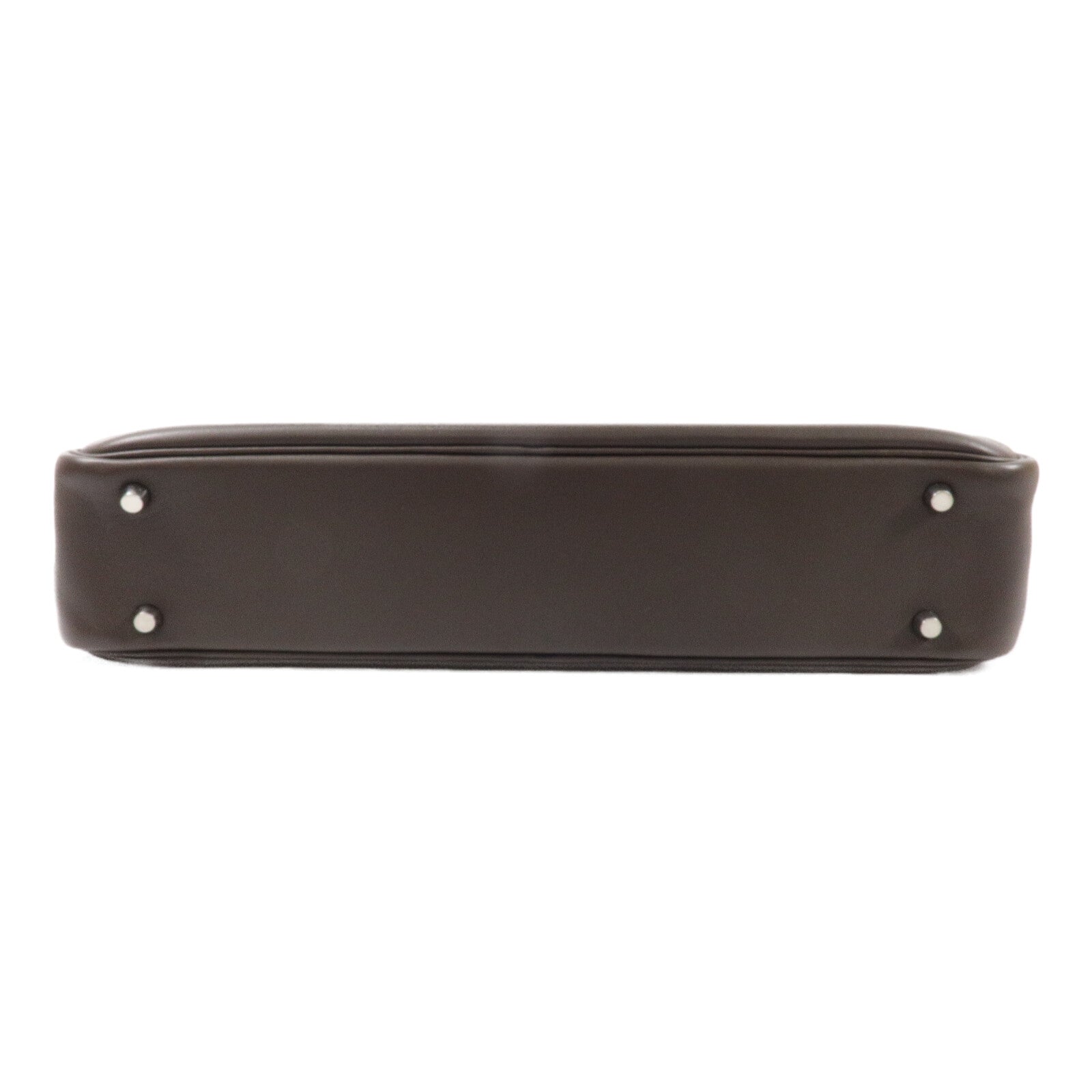 HERMES Evergrain皮革Plume Briefcase手挽袋Chocolate